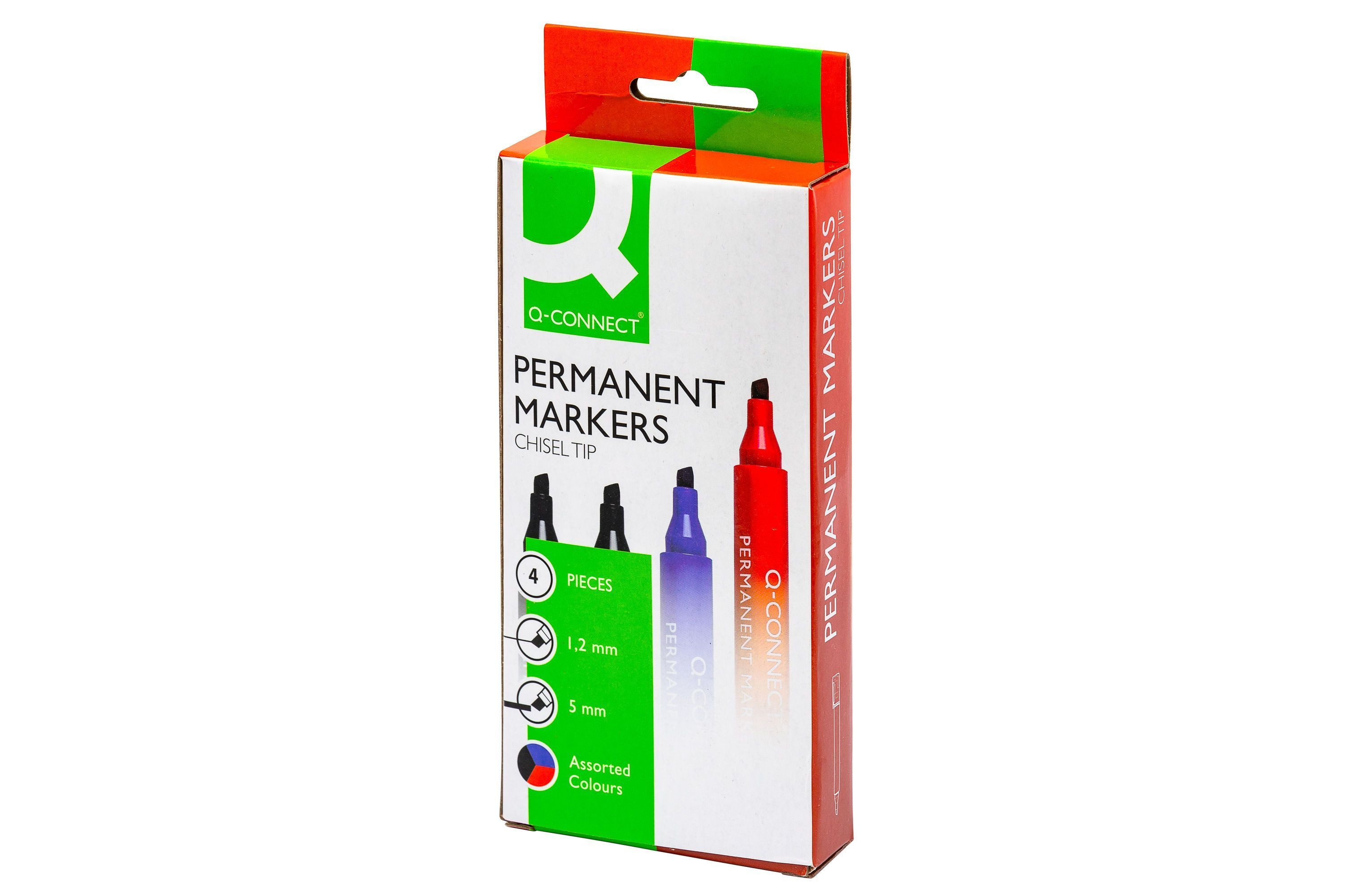 Q-Connect Permanentmarker Q-Connect® KF26089 Permanentmarker - ca. 2 - 5 mm, 4-er Pack