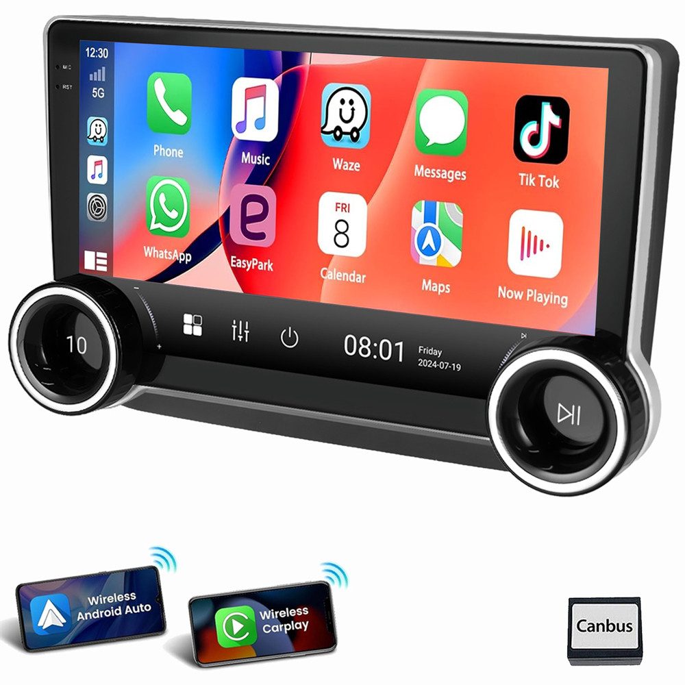 ESSGOO Für Skoda Fabia 2 II 2008-2013 Carplay Android 15 Autoradio (RDS, 4+64GB optional, Digitalradio (DAB), FM, AM, Carplay Android Auto Bluetooth EQ USB WIFI SWC)
