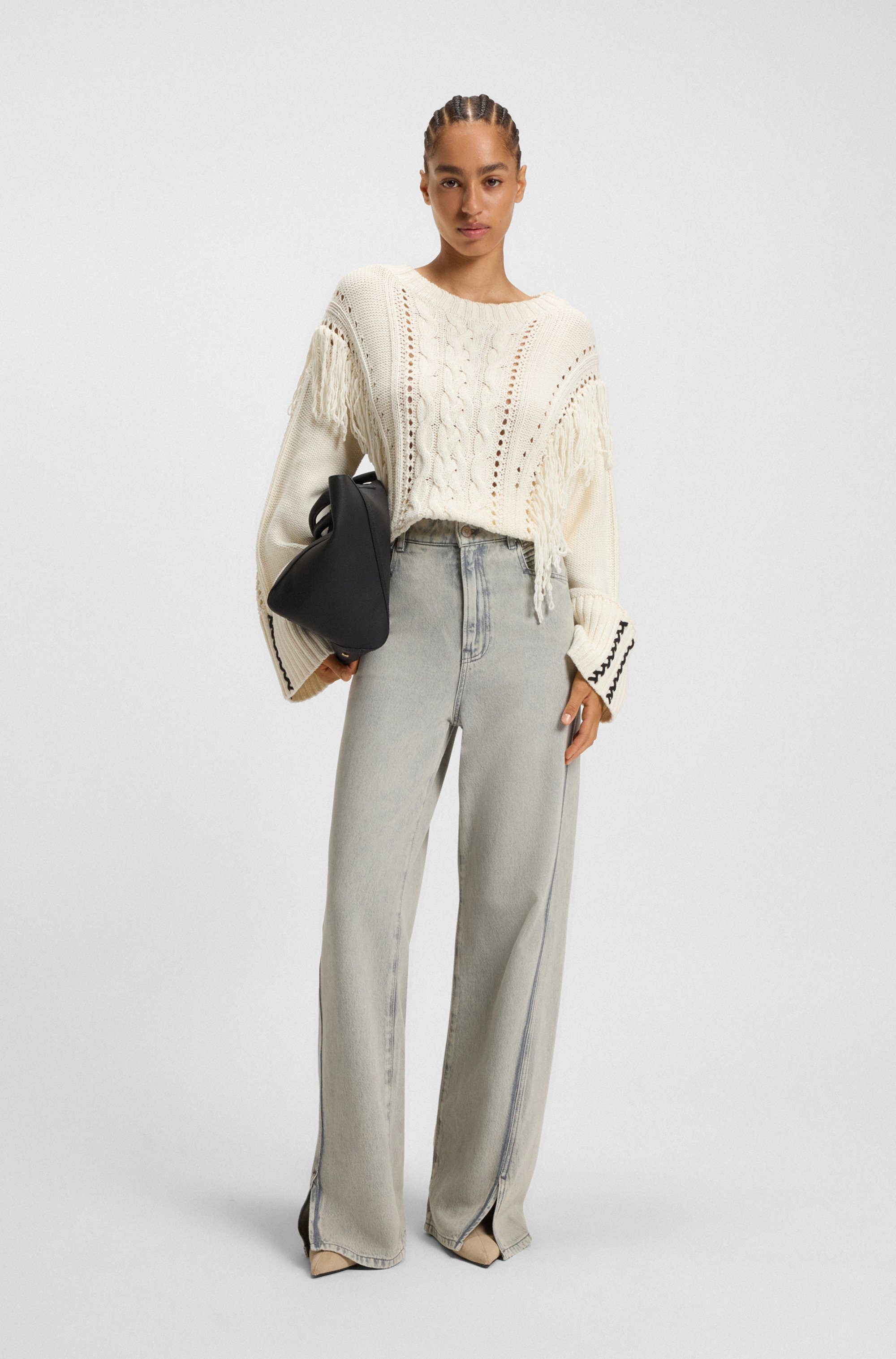 BOSS ORANGE High-waist-Jeans Marlene High Rise Split Premium Damenmode mit Schlitzen am Saum