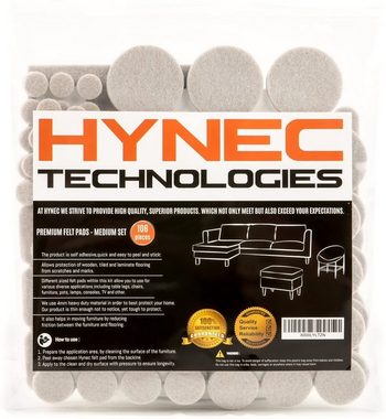 Hynec Technologies Filzgleiter Premium Filzgleiter Selbstklebend, 106 Teile, 7 Größen, Beige, Beige 106 Stück (1er Pack)
