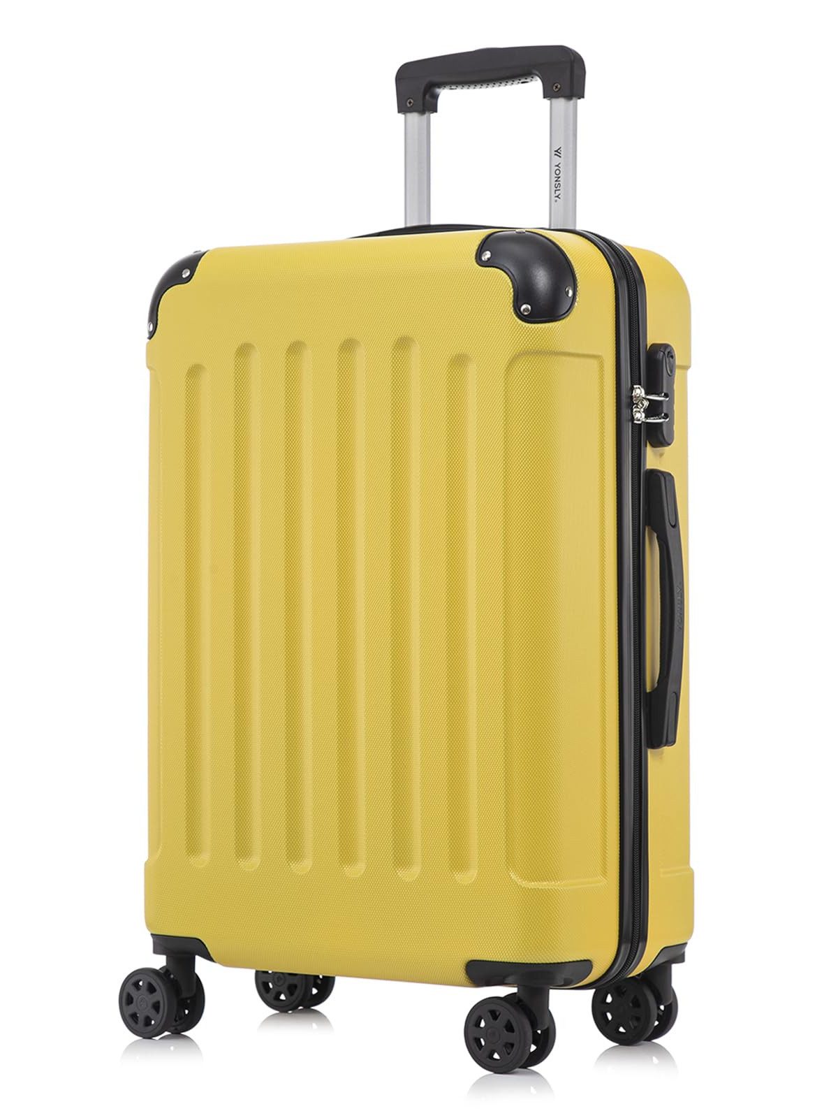 yonsly Hartschalen-Trolley Hartschalen-Koffer Trolley 360° Rollen, robuster Reisekoffer, 4 Rollen, mit Zahlenschloss, für Business und Urlaub 46/55/66/76 cm