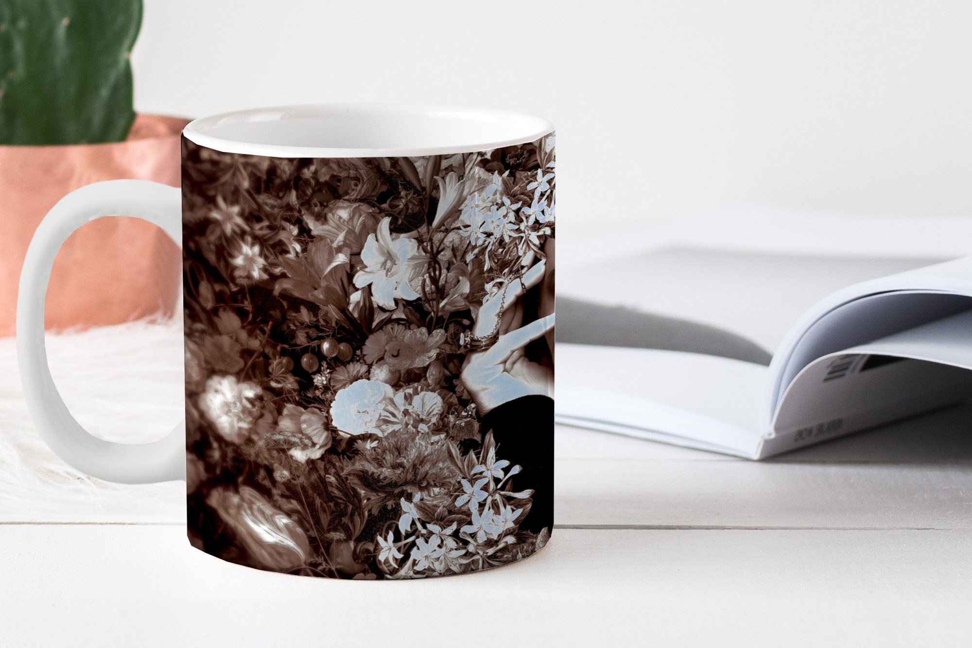 Natur, MuchoWow Teetasse, Becher, Kaffeetassen, Geschenk - - Teetasse, Blumen Frau Botanisch Tasse Keramik, -