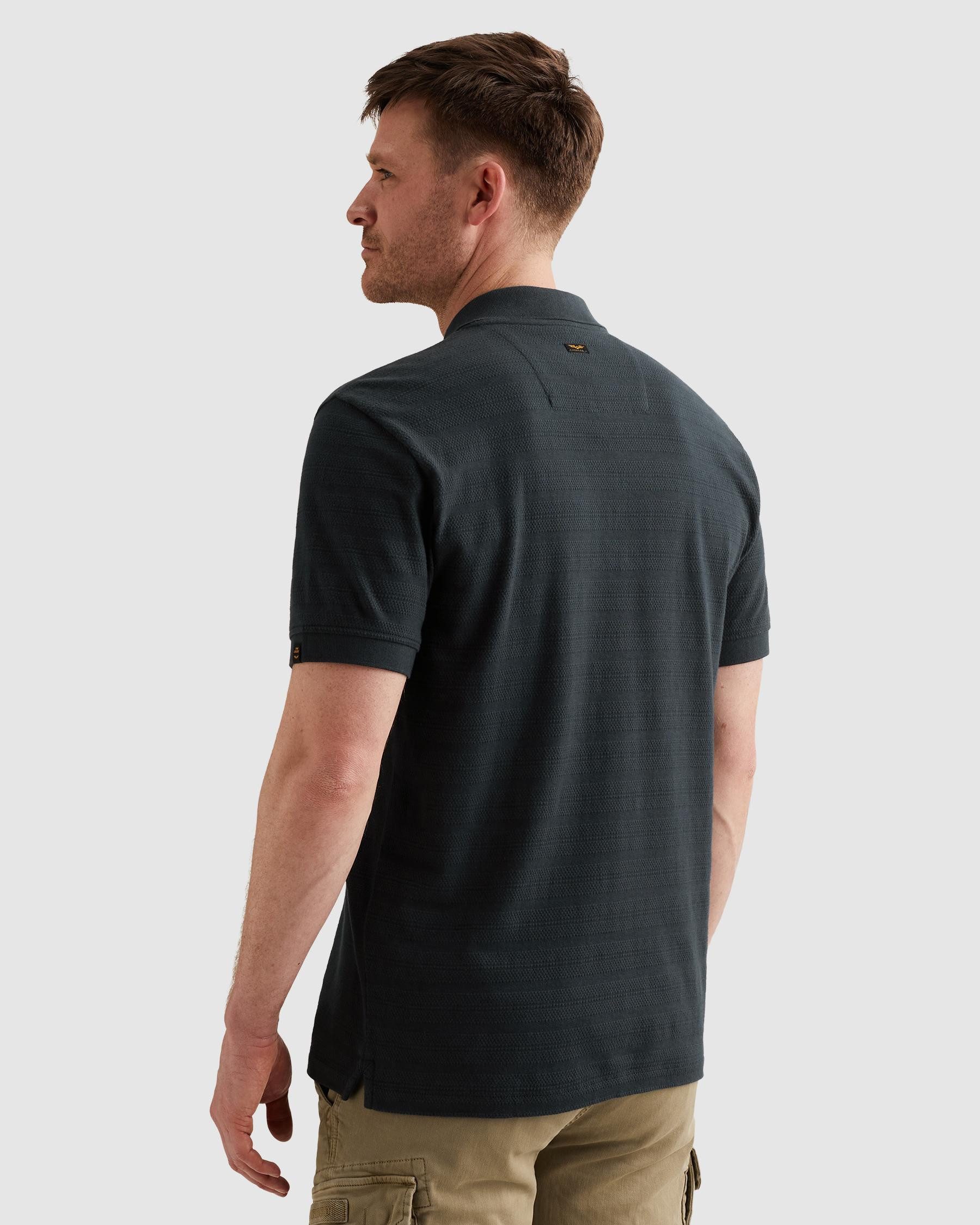 PME LEGEND Poloshirt Short sleeve polo jacquard jersey stripe mit Logo Stickerei