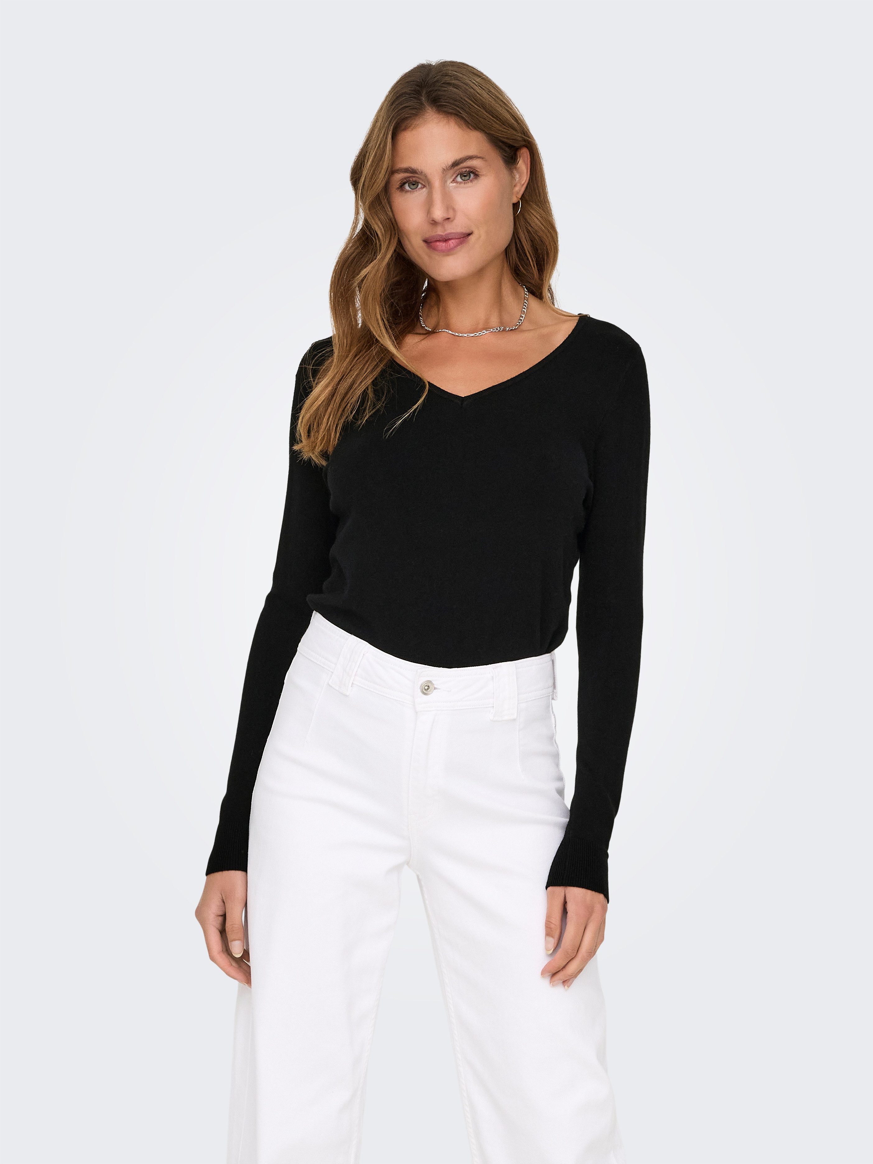 ONLY Strickpullover ONLVENICE LIFE LS VNECK PULLOVER KNT NCA günstig online kaufen