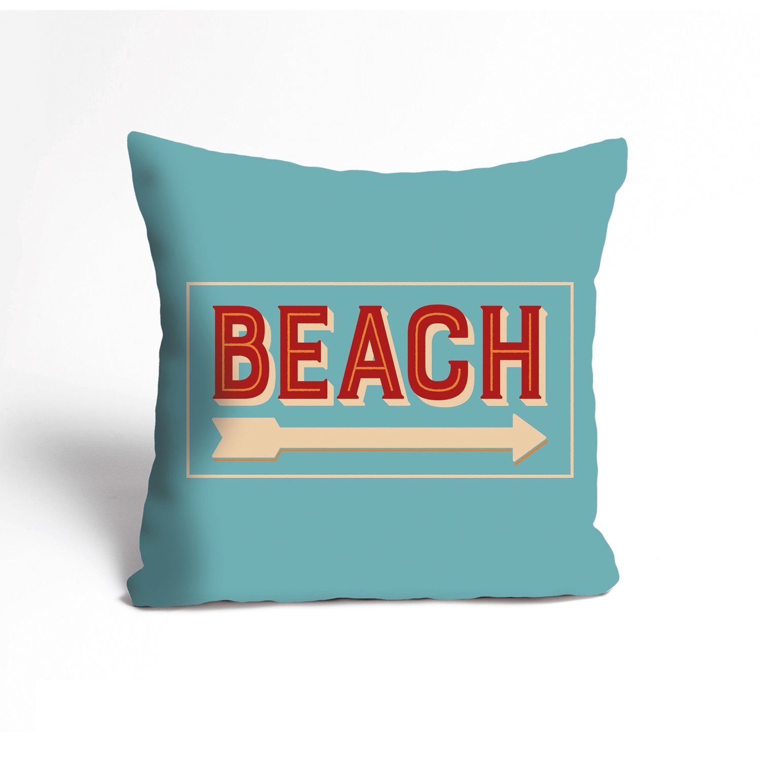 Kissenbezug Beach - Strand - Kissenhülle - Zierkissenbezug, queence (1 Stück), 40x40cm - mit Reißverschluss