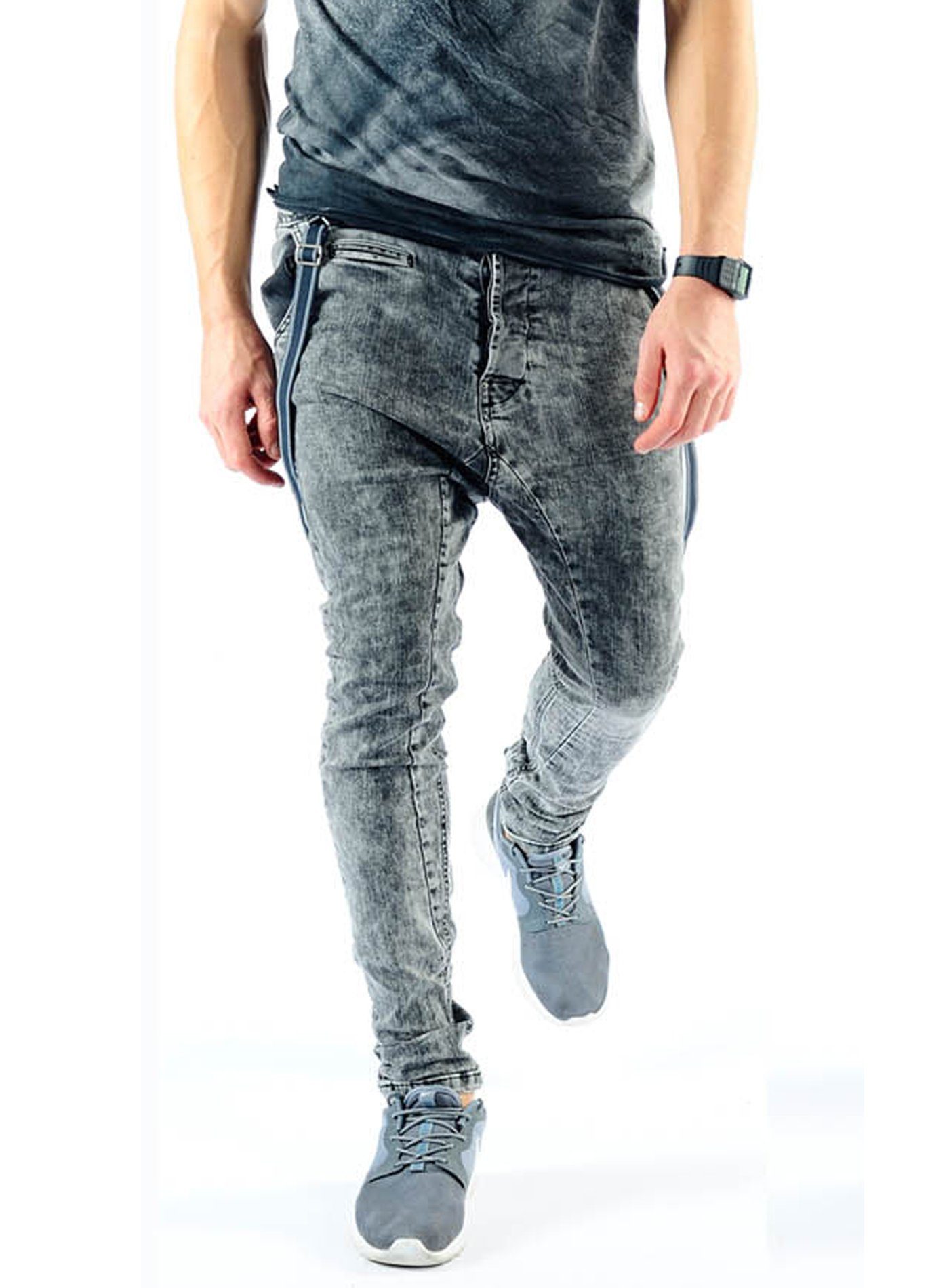 VSCT Moonwash Jeans VSCT Jeans Männer-Hose Fit Slim Stretch-Jeans Antifit mit Hosent Brad Herren