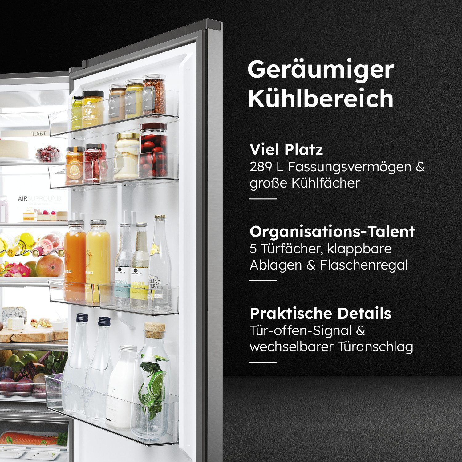 Haier Kühl-/Gefrierkombination Combi 2D 60 HDPW7620AANPK, 205 cm hoch, 59,5 cm breit, Absolut effizient: Nur 92 kWh jährlicher Energieverbrauch