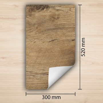 Decorwelt Herd-Abdeckplatte Herdabdeckplatte Kunststoff Aufrollbare Matte Küche Holz Braun Herd, (30x52, 1 tlg), für alle Herdarten excl. Gasherde