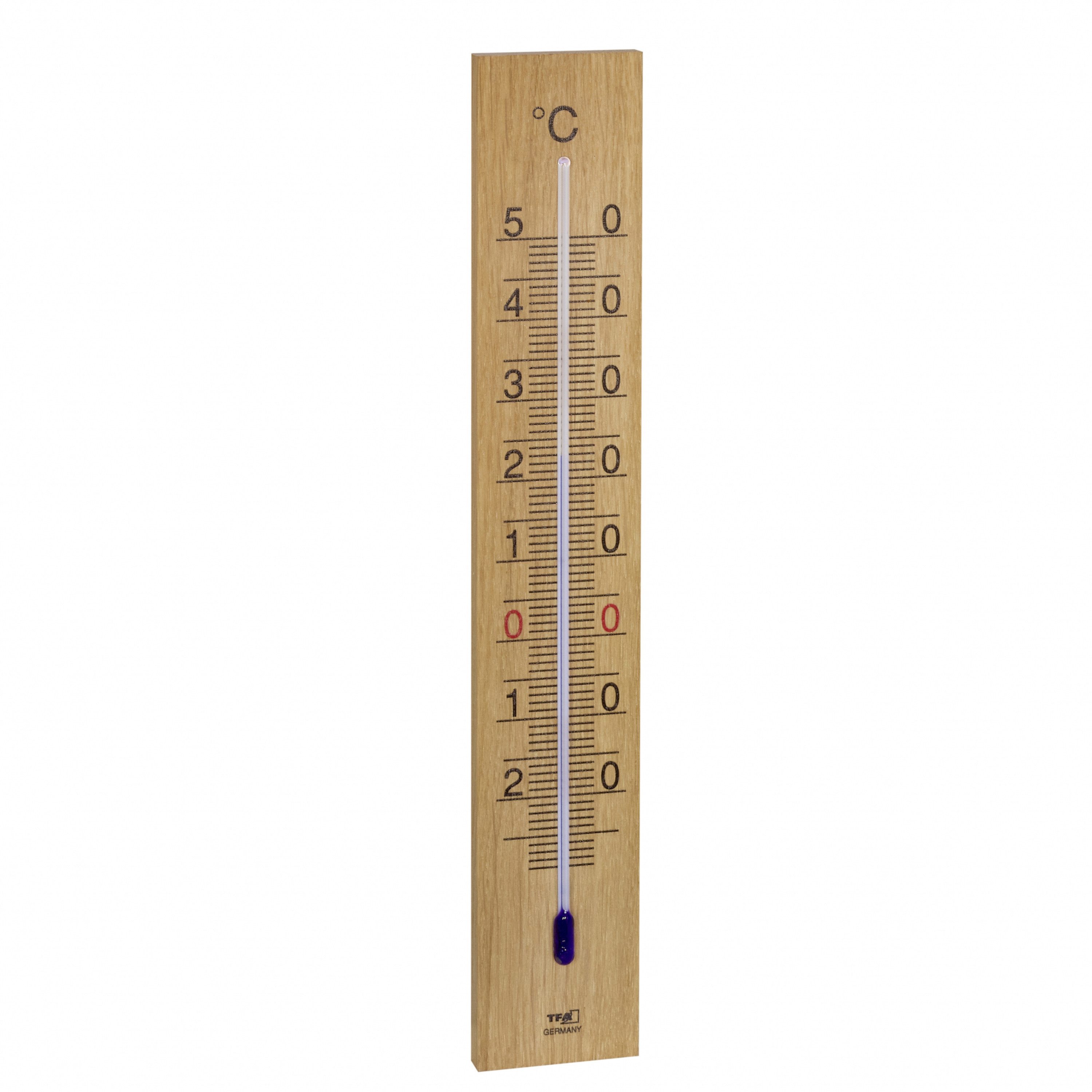 TFA Dostmann Raumthermometer TFA 12.1059 analoges Thermometer, massive Eiche, 1-tlg.