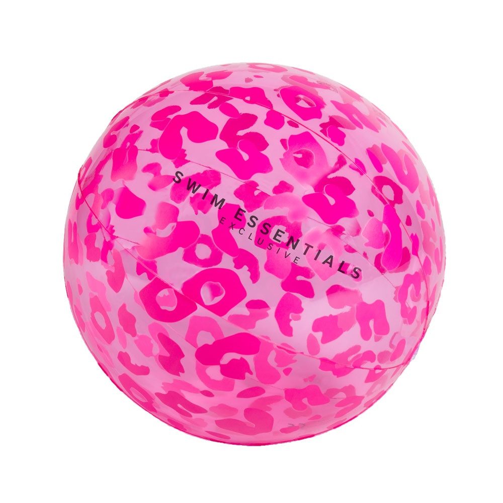 Swim Essentials Badespielzeug Wasserball Neon Leopard Ø 51 cm Beachball PVC Pink Spaß Kinder Spiel