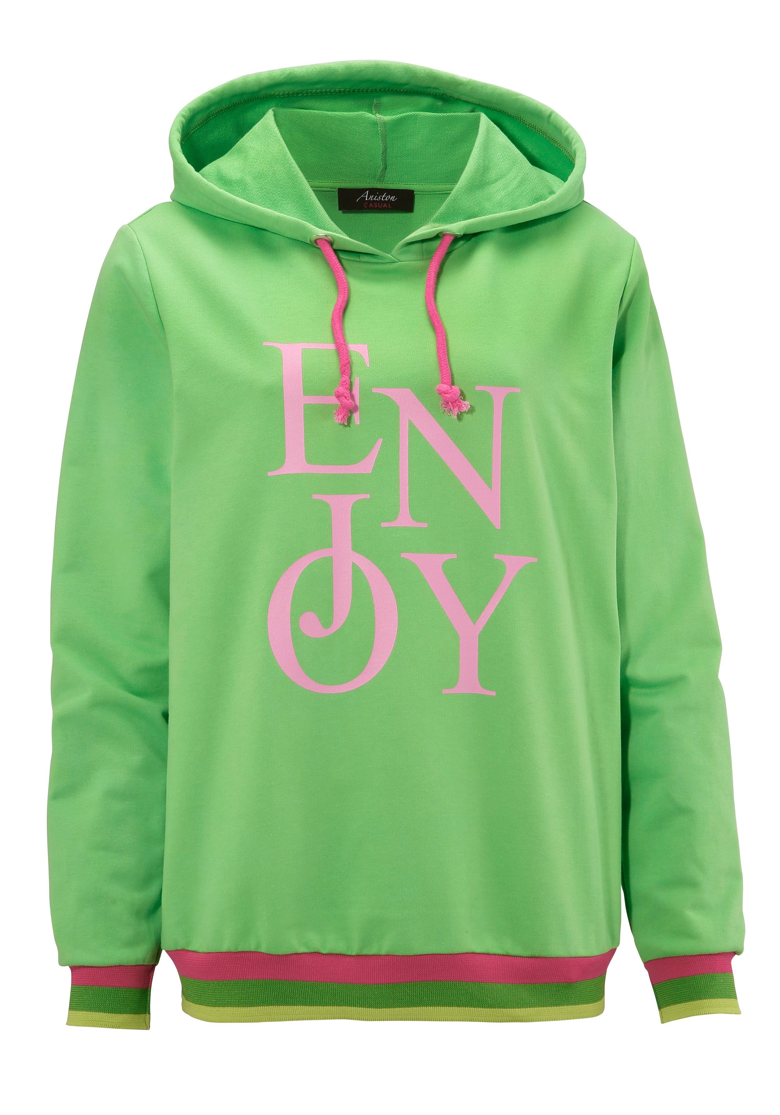 Aniston CASUAL Sweatshirt mit "ENJOY"-Schriftzug