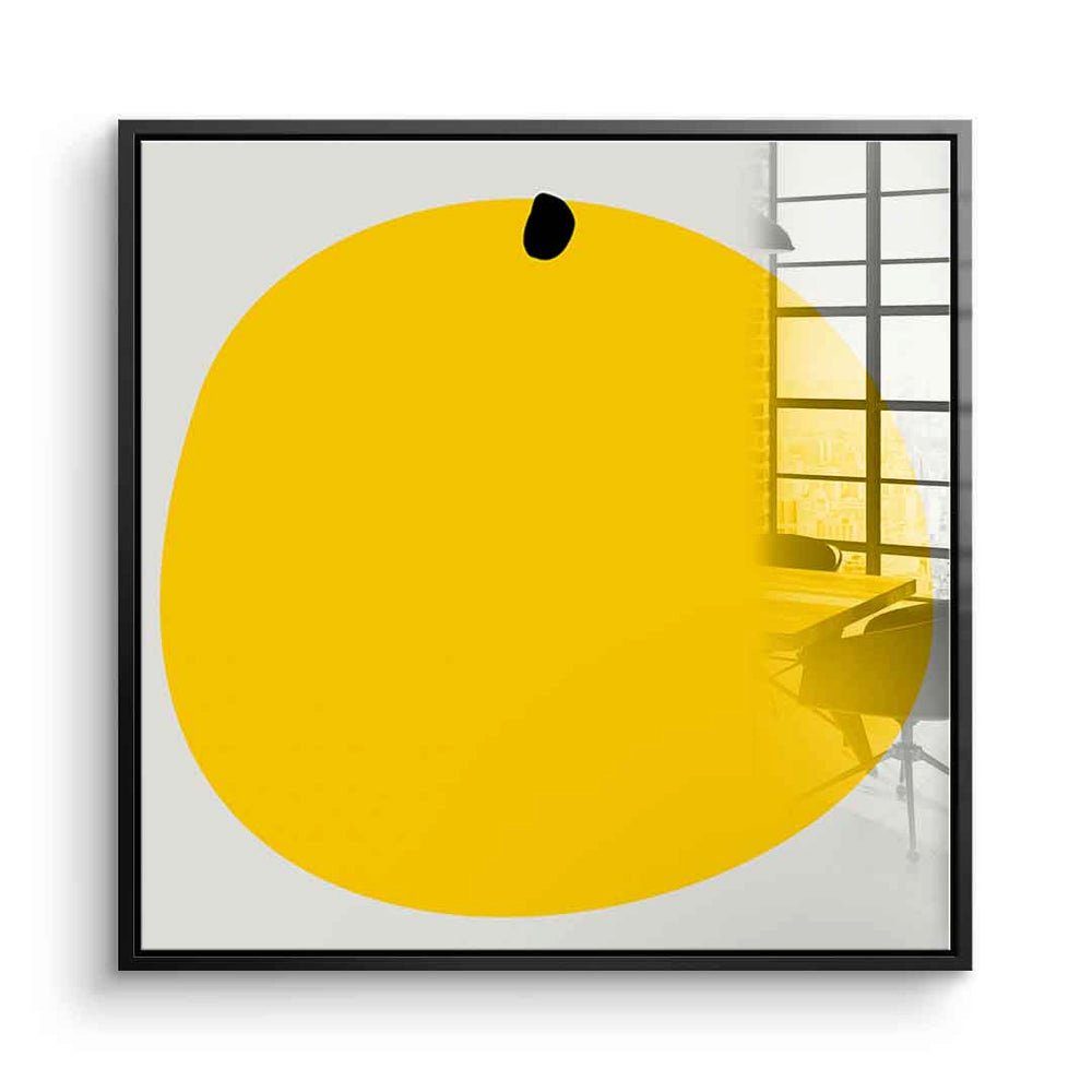 DOTCOMCANVAS® Acrylglasbild Big Orange - Acrylglas, Acrylglasbild Big Orange weiß moderne abstrakte Kunst Druck Wandbild