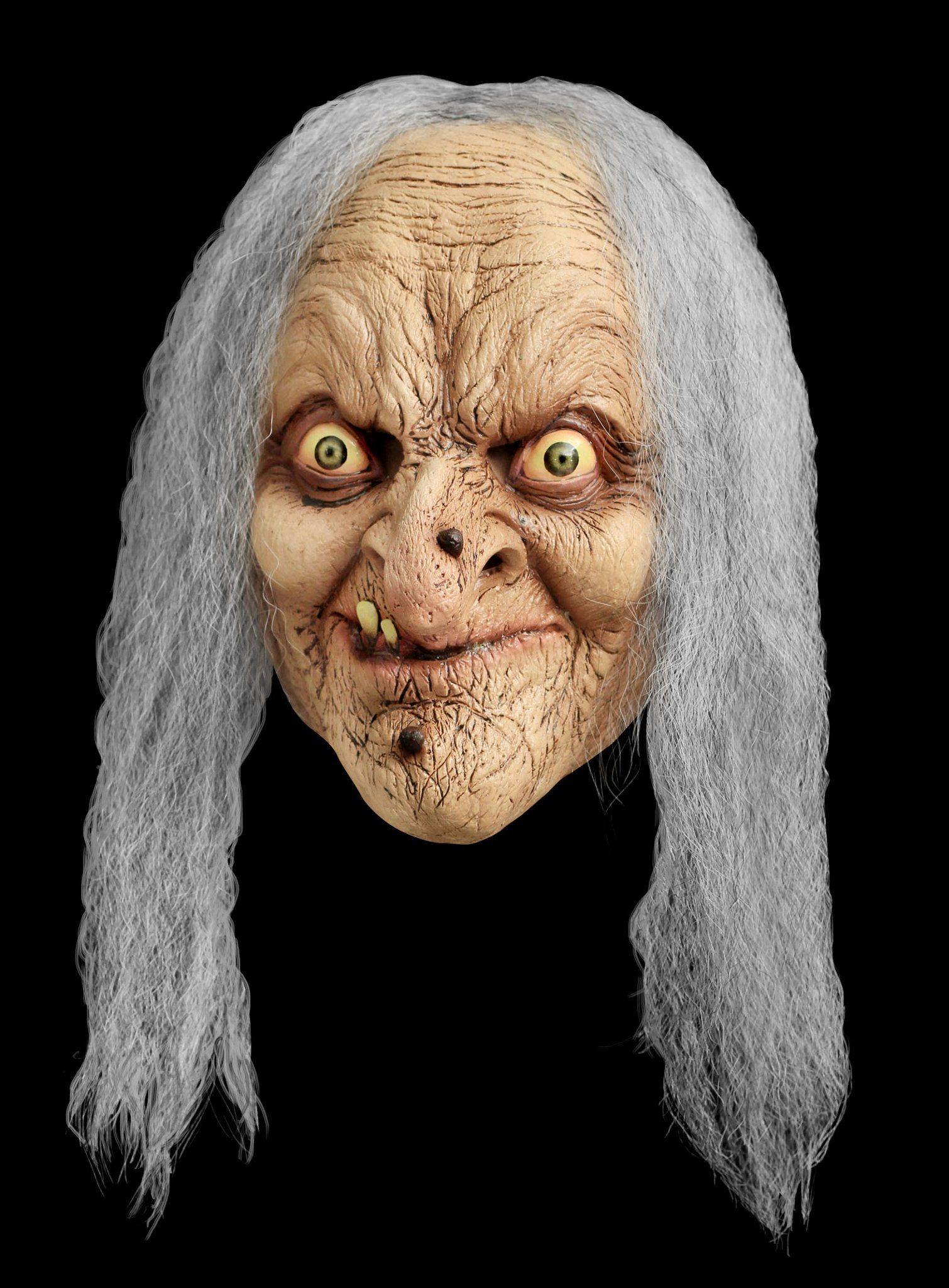 Ghoulish Productions Verkleidungsmaske Hexe - Kostüm Maske Halloween Fasching Karneval, Beängstigende Hexenmaske für Halloween- und Mottoparty