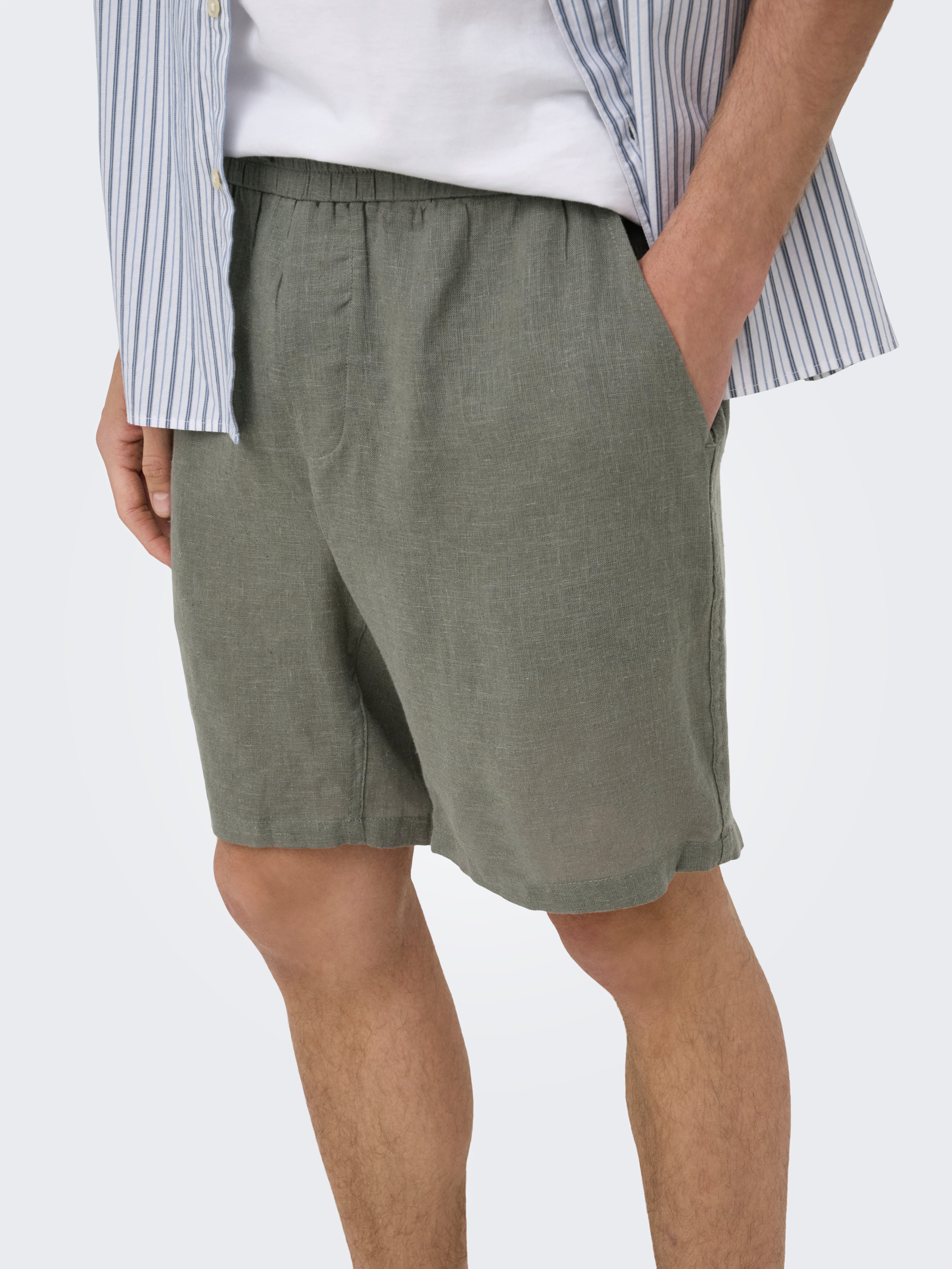 ONLY & SONS Shorts ONSLAURENCE LINEN BLEND SHORTS NOOS Viskosemischung, regular fit – Bild 2 von 5