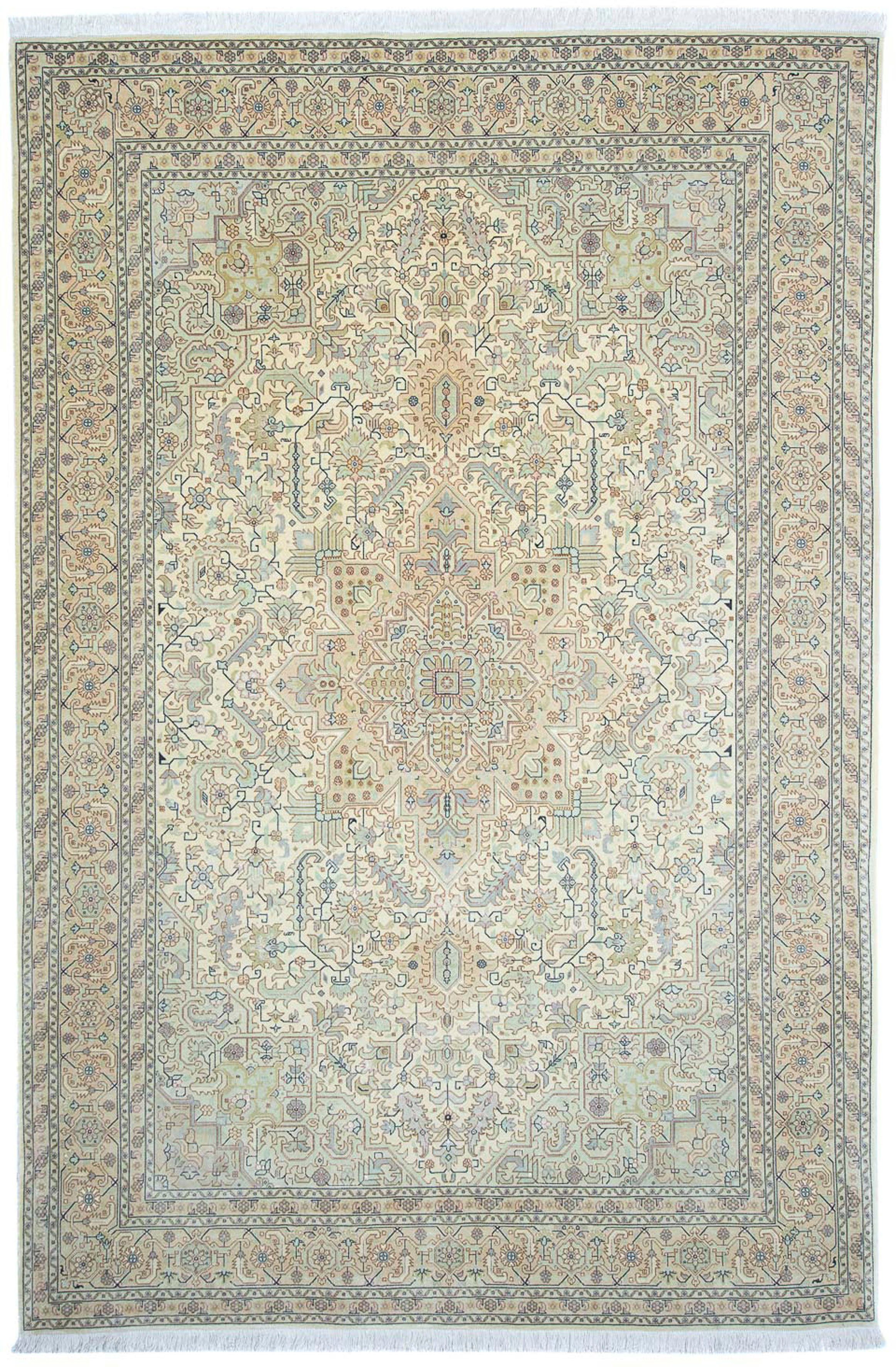 Royal Einzelstück Täbriz - mehrfarbig, cm Handgeknüpft, 203 Orientteppich - mit morgenland, Perser 306 - - Wohnzimmer, 7 Höhe: x mm, Zertifikat rechteckig,