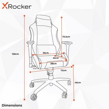 X Rocker Bürostuhl Messina - Ergonomischer Bürodrehstuhl mit Stoffbezug & Komfortkissen