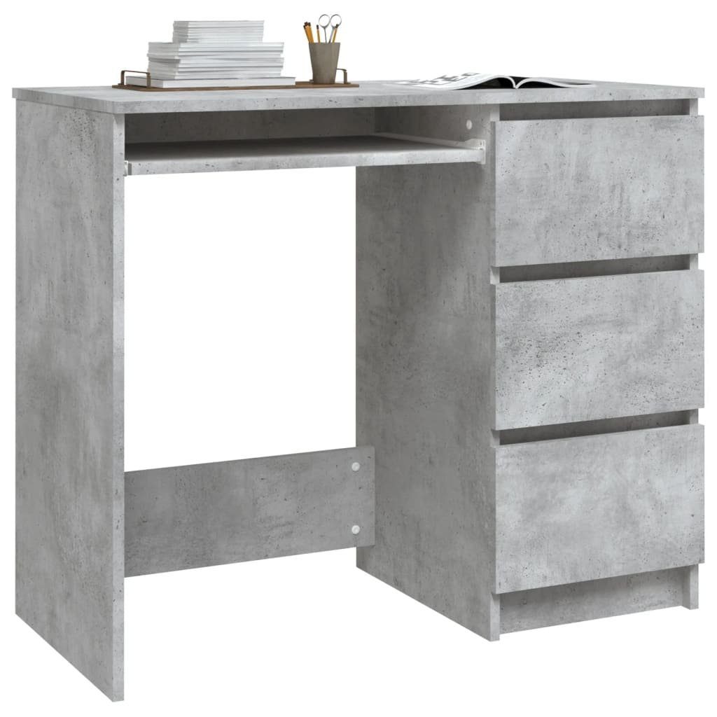 furnicato Schreibtisch Betongrau cm 90x45x76 Holzwerkstoff