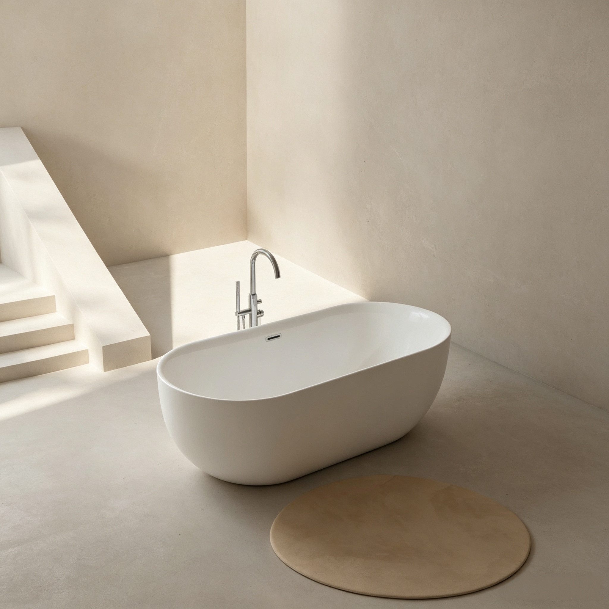 welltime Badewanne Setubal, wandanliegend, aus hochwertigem Sanitäracryl, mit Pop Up Ventil