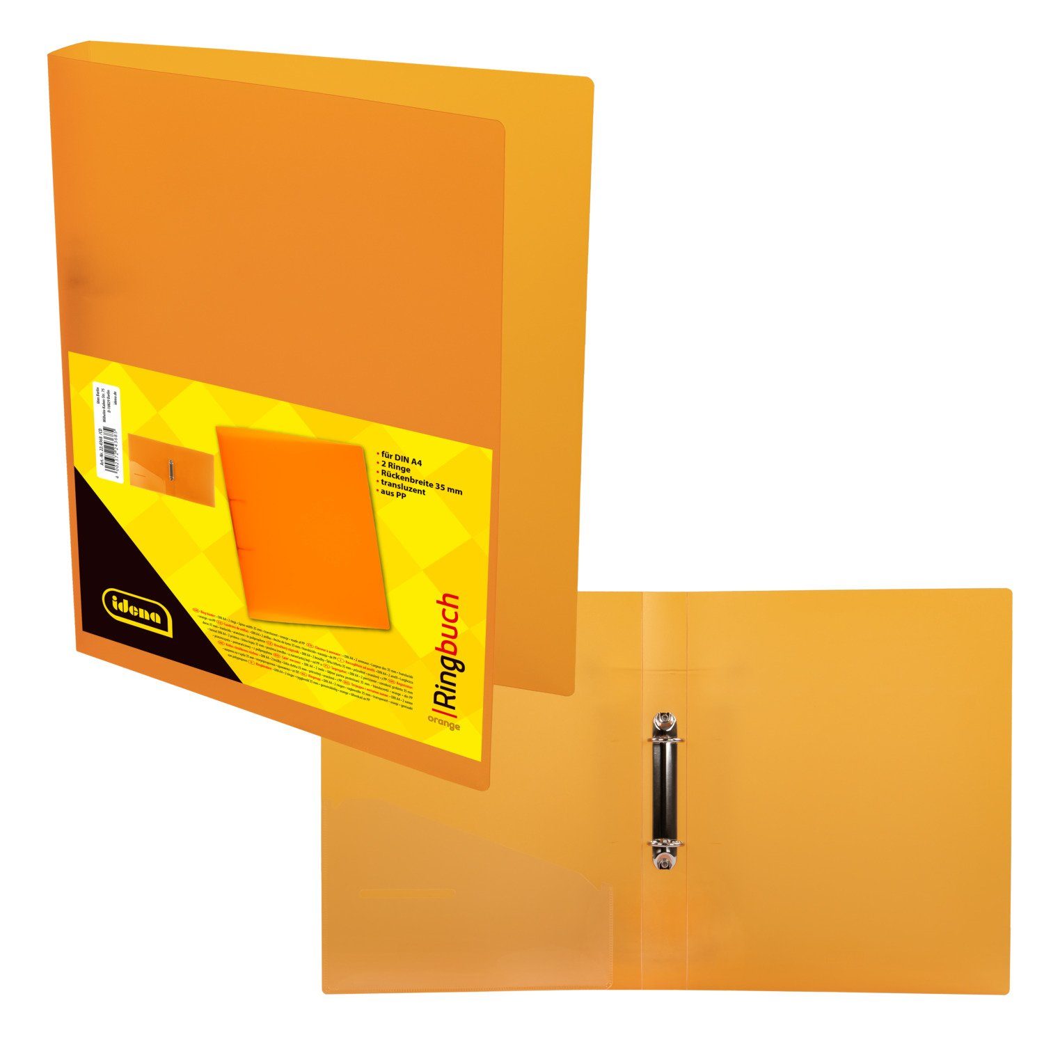 Idena Hefter Idena 224368 - Ringbuch DIN A4, aus PP, 2 Ringe, 35 mm Rückenbreite