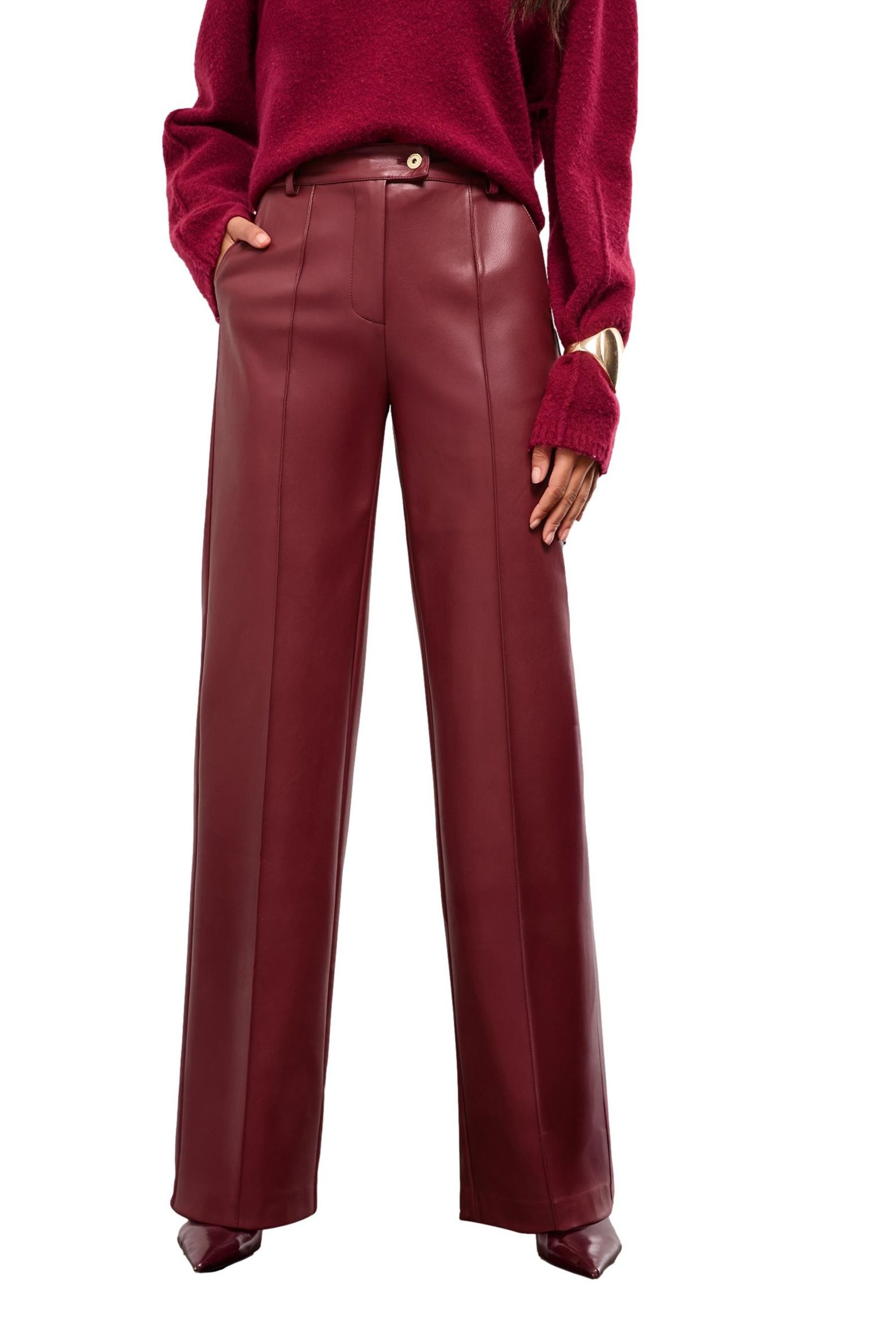 LIPSY Anzughose Lipsy Hose mit weitem Bein und Biesen, Regular (1-tlg)