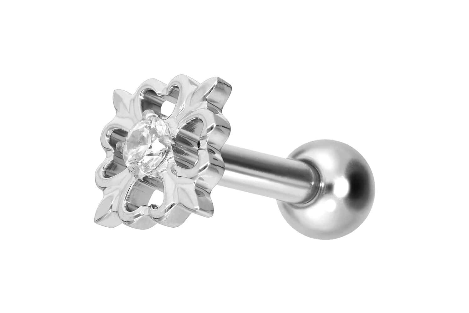 Piercing-Set Titan Ohrpiercing mit Innengewinde KLEEBLATT