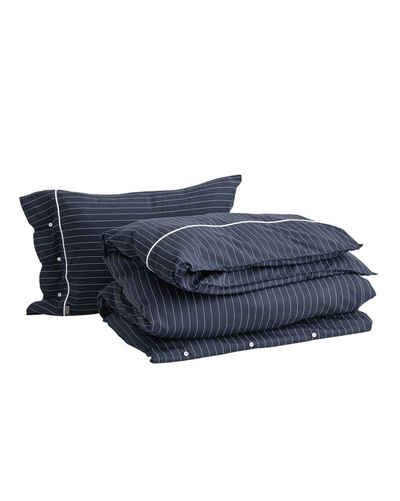 Bettwäsche »GANT Satin Bettwäsche (Bettdecken- und Kissenbezug separat erhältlich) PINSTRIPE, in verschiedenen Größen, marine«, Gant, quadratisch