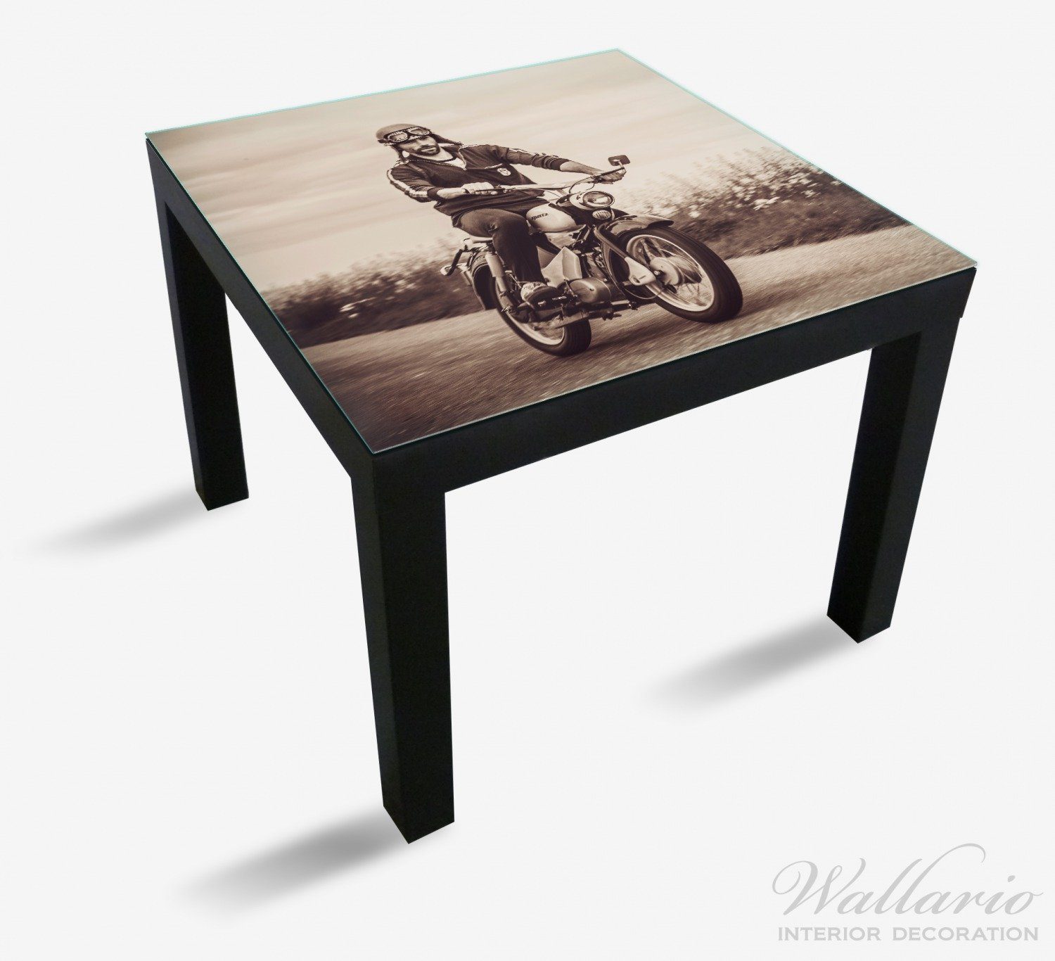Wallario Tischplatte (1 Simson der geeignet Sepiafarben Tisch in Fahrer Ikea DDR für in St), Lack