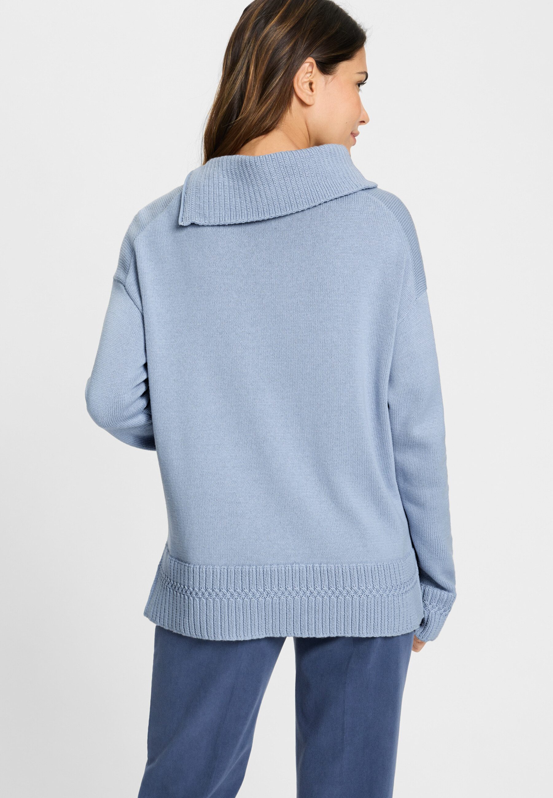 Olsen Strickpullover mit lockerem Kragen