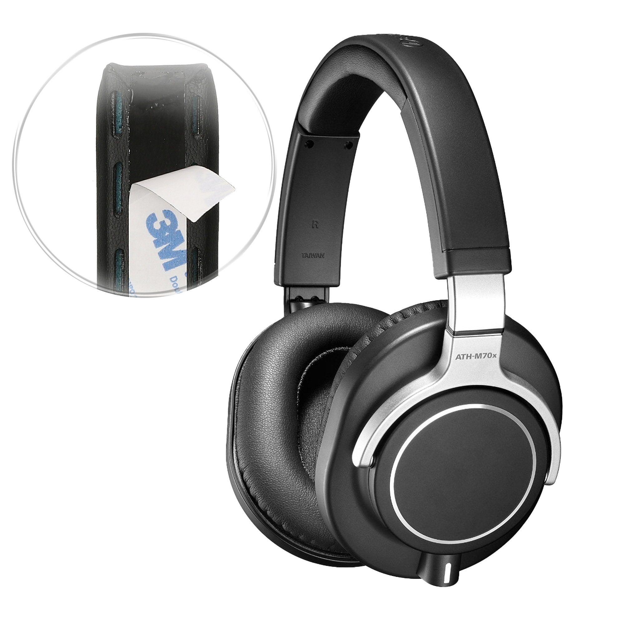 Overear kwmobile Audio für Technica ATH-M70x, Headphones für Polster Bügelpolster Bügelpolster Kopfbügel Kunstleder
