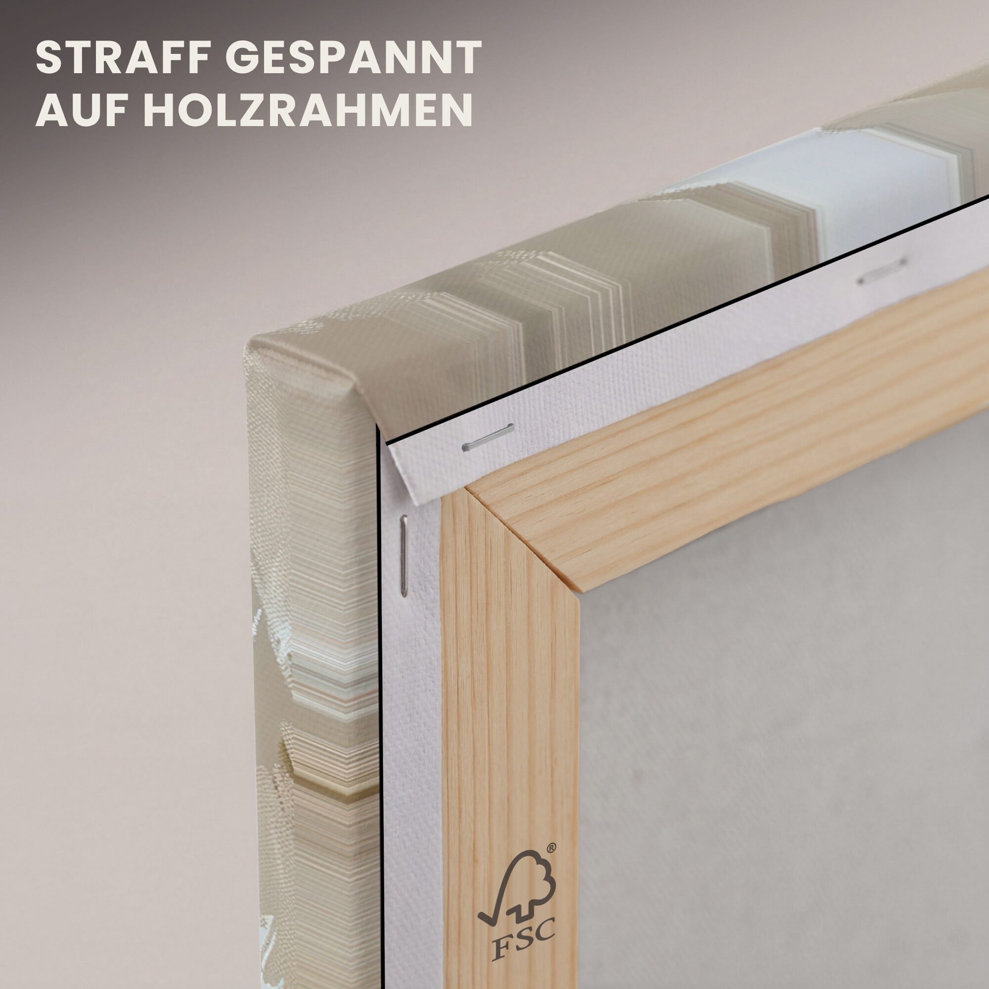 OneMillionCanvasses® Leinwandbild Frau - Farbe - Abstrakt - Beige - Modern, Fotodruck (1 St), Wandbild, Deko Schlafzimmer Wohnzimmer Flur 20x20 cm – Bild 5 von 5