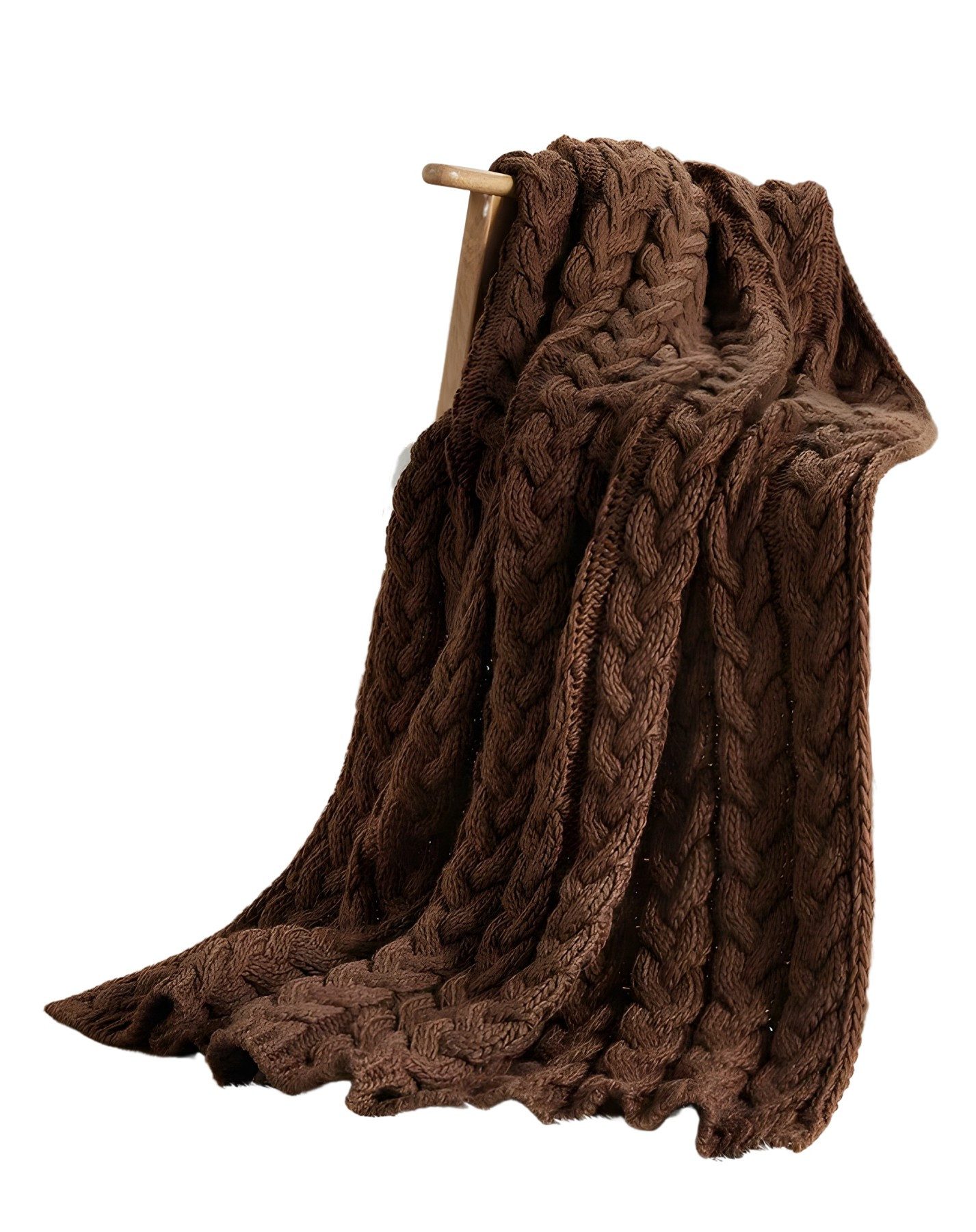 Wohndecke Kuscheldecke "Mocca" in braun, Stickmuster, günstig online kaufen