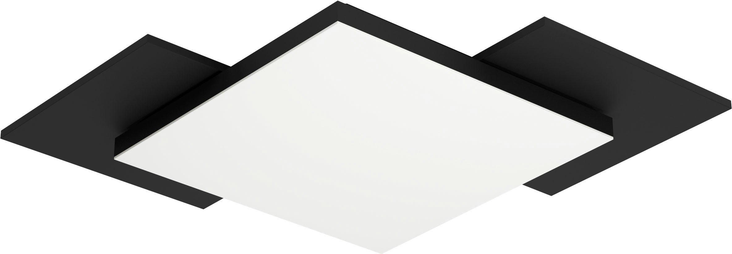 schwarz LED EGLO - aus Holz Deckenleuchte braun integriert, TAMURIA, Warmweiß Stahl, in und Deckenleuchte fest 10,8W - Warmweiß,