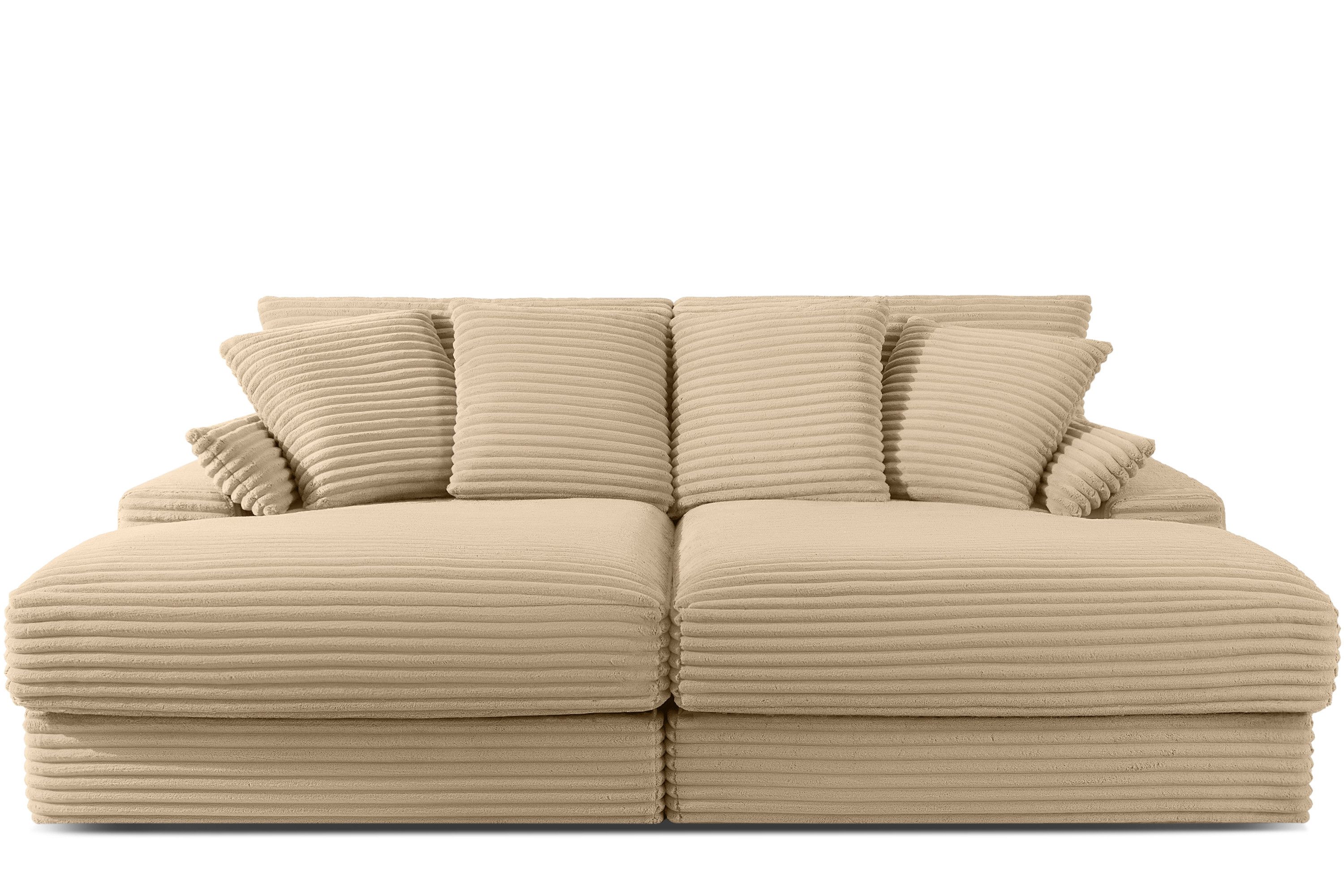 KONSIMO® Big-Sofa ACERA 3-Sitzer XXL-Sofa aus Cordstoff, hergestellt in der EU, mit Wellenunterfederung, inklusive Kissen, große Sitzfläche, maximaler Komfort