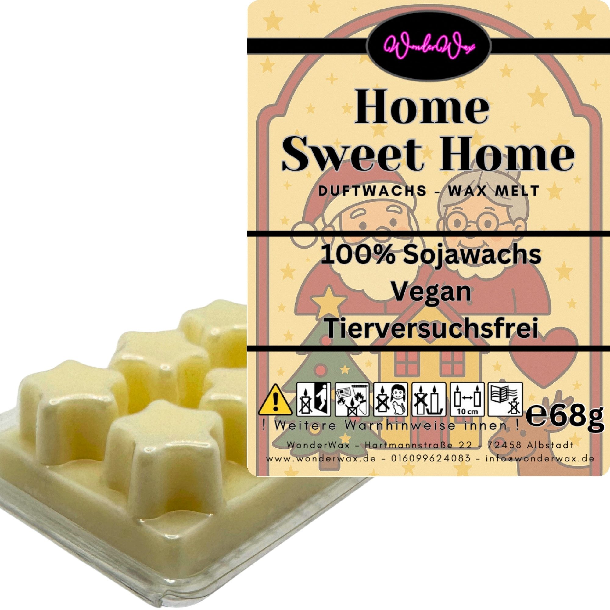 WonderWax Duftwachs WonderWax® Duftwachs Weihnachten 6 Sterne, (Home Sweet Home), Duftrichtung: Home Sweet Home
