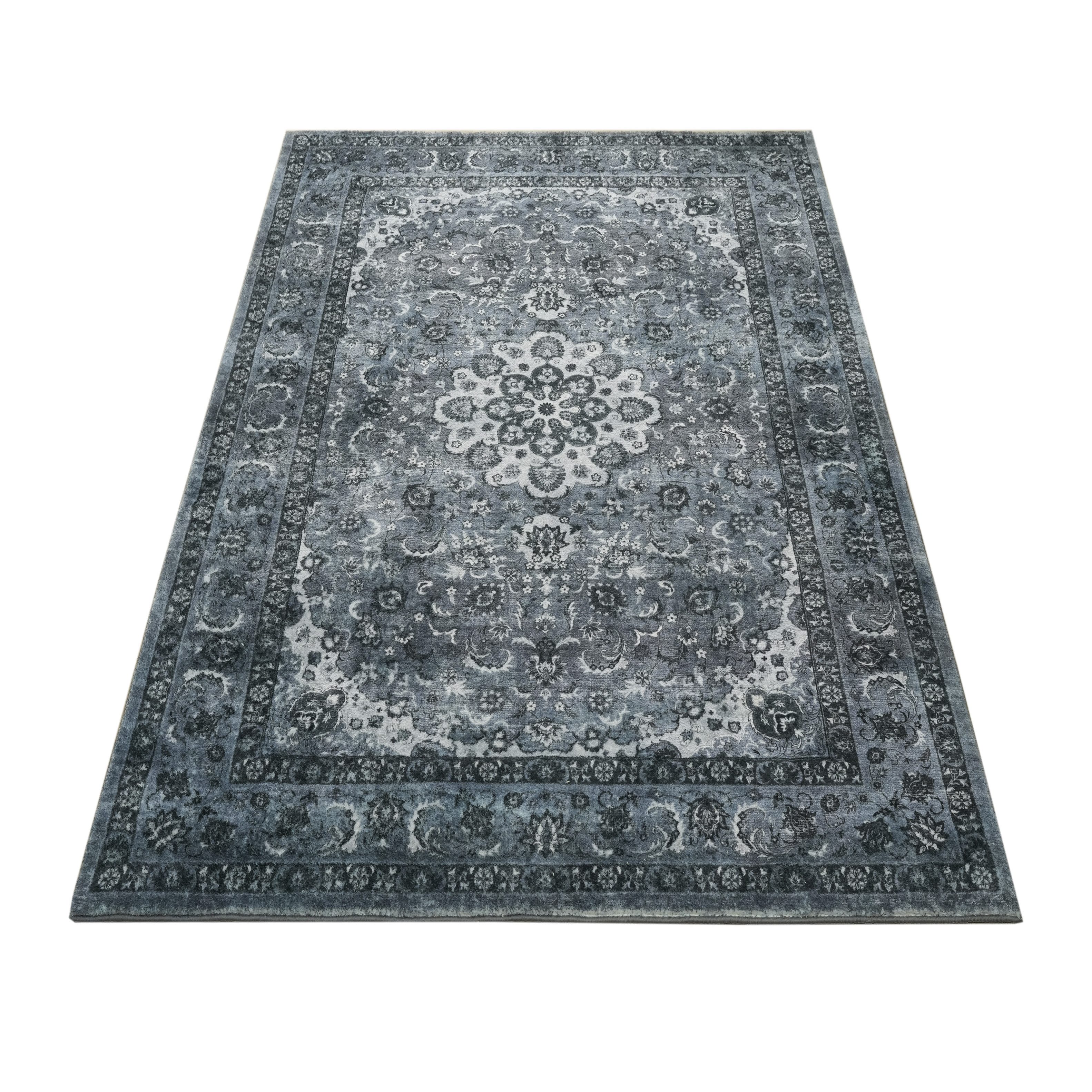 OTTO home Teppich Omar, Druckteppich, orientalisches Design, mehrfarbig, bedruckt, rechteckig, Höhe: 13 mm, Orient-Optik, Vintage Design, weich, Wohnzimmer, Schlafzimmer