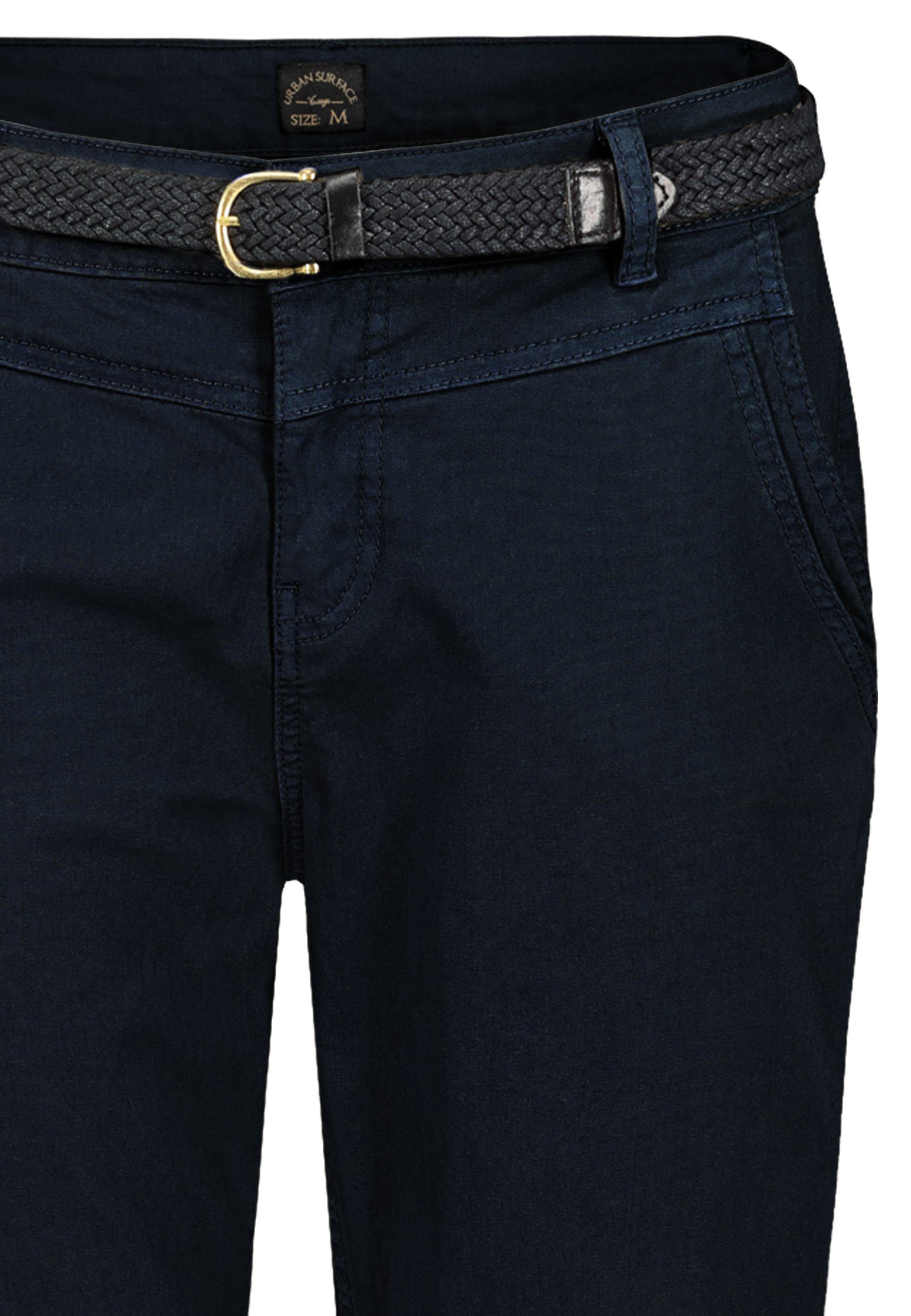 Urban Surface Chinos Damen Chino Stoffhose Businesshose Sommer Navy inkl.Gürtel Hose Freizit