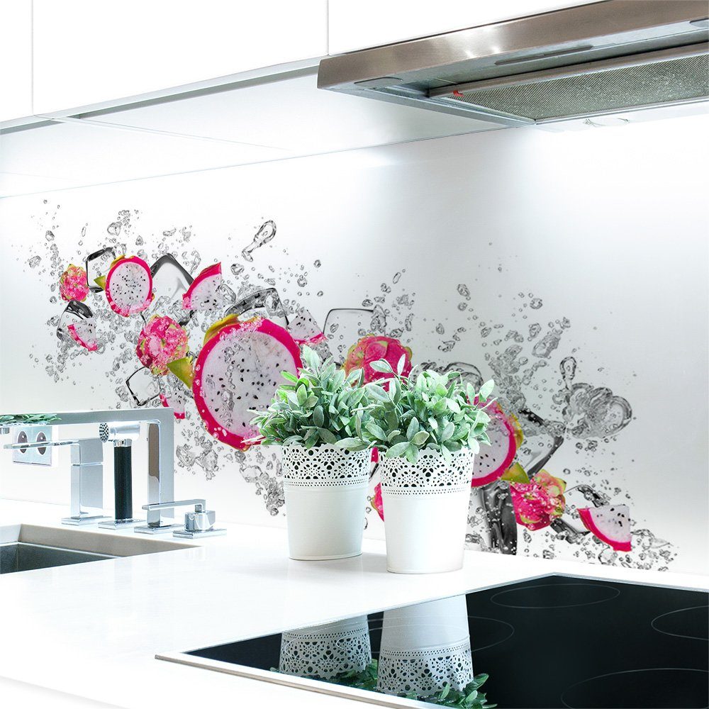 DRUCK-EXPERT Küchenrückwand Küchenrückwand Drachenfrucht Eis Premium Hart-PVC 0,4 mm selbstklebend