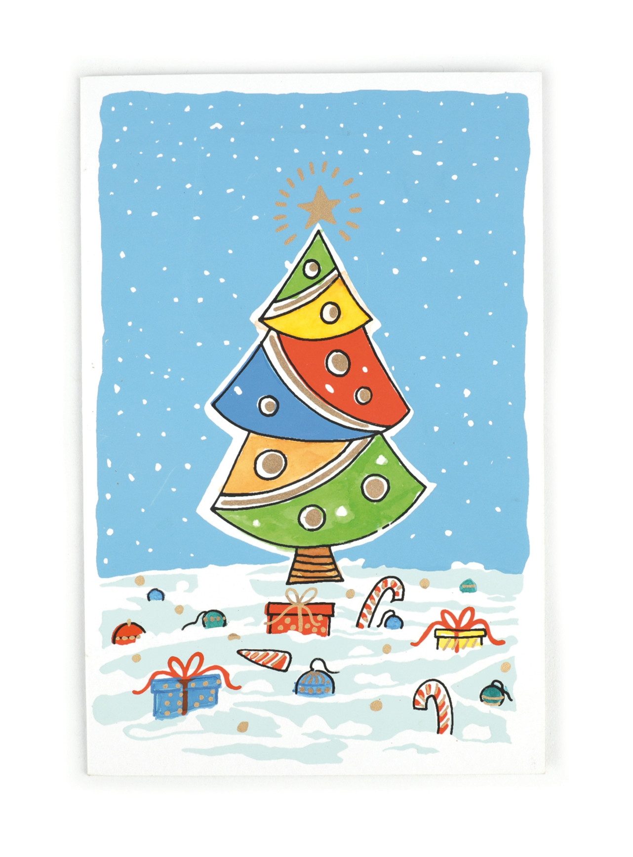El Puente Weihnachtskarte Weihnachtskarte "Weihnachtsbaum mit Geschenken", Handmade, Handmade