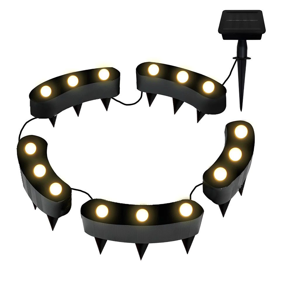 Harms Import LED Solarleuchte, Warmweiß, LED Solar Stecklampe Blumentopfleuchte schwarz IP44 Erdspieß