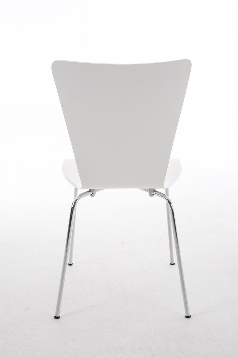 - Sitzfläche Sitzfläche: (Besprechungsstuhl mit ergonomisch - Konferenzstuhl TPFLiving - Warteraumstuhl geformter chrom Metall weiß Holz Besucherstuhl - Messestuhl), Gestell: Jaron