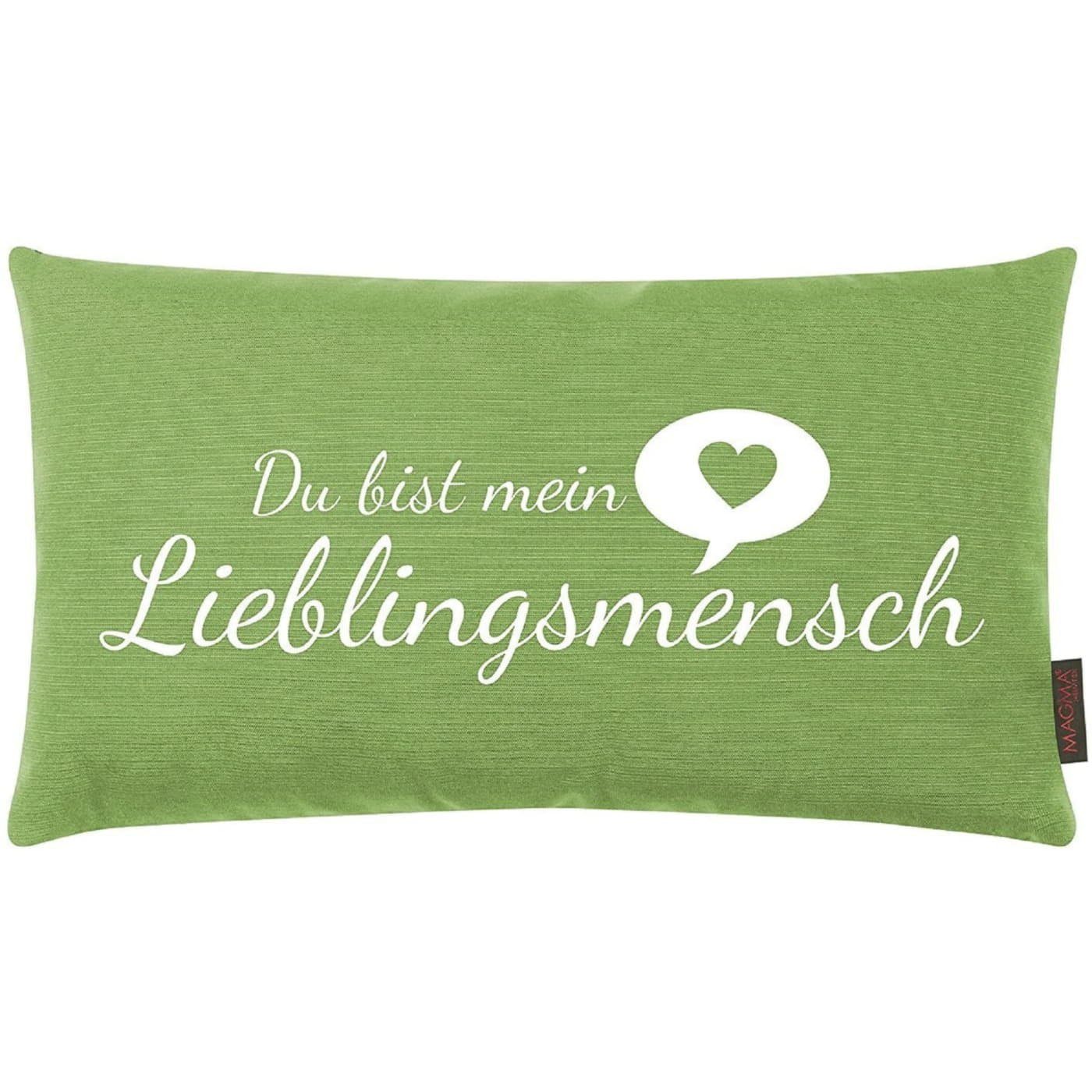 Magma Heimtex Zierkissen Magma Kissen Lieblingsmensch kiwi 039 günstig online kaufen