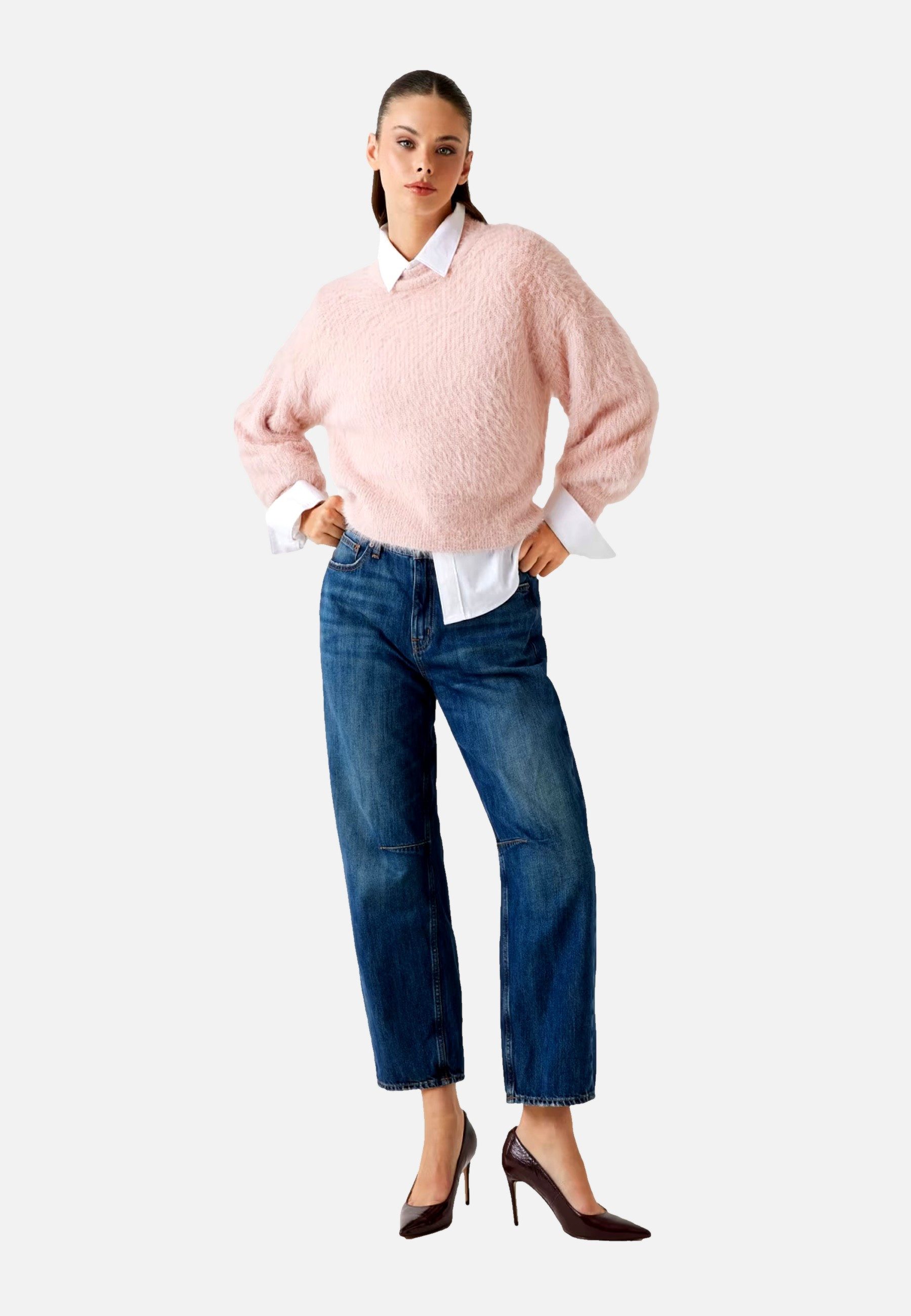Guess Strickpullover Pullover Keyla Strickpullover R-Neck (1-tlg)