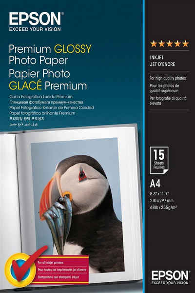 Epson Druckerpapier EPSON Fotopapier S042155 DIN A4 glänzend 255 g/qm 15 Blatt