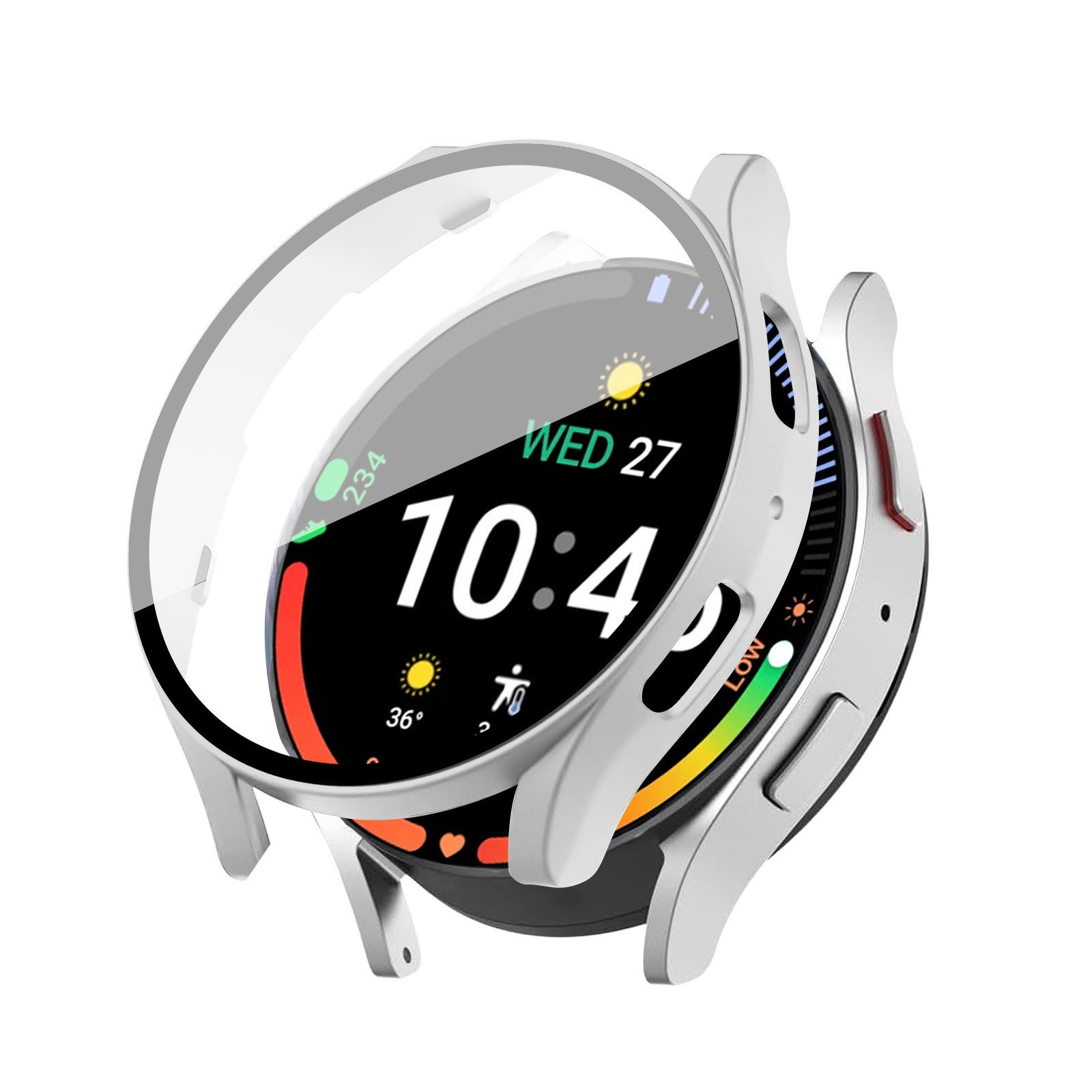 Tec-Expert Smartwatch-Hülle Hülle mit integriertem Displayschutz für Samsung Galaxy Watch7 40 mm 40 mm, Rundum Schutz Cover Case Bumper stoß-und kratzfest robust