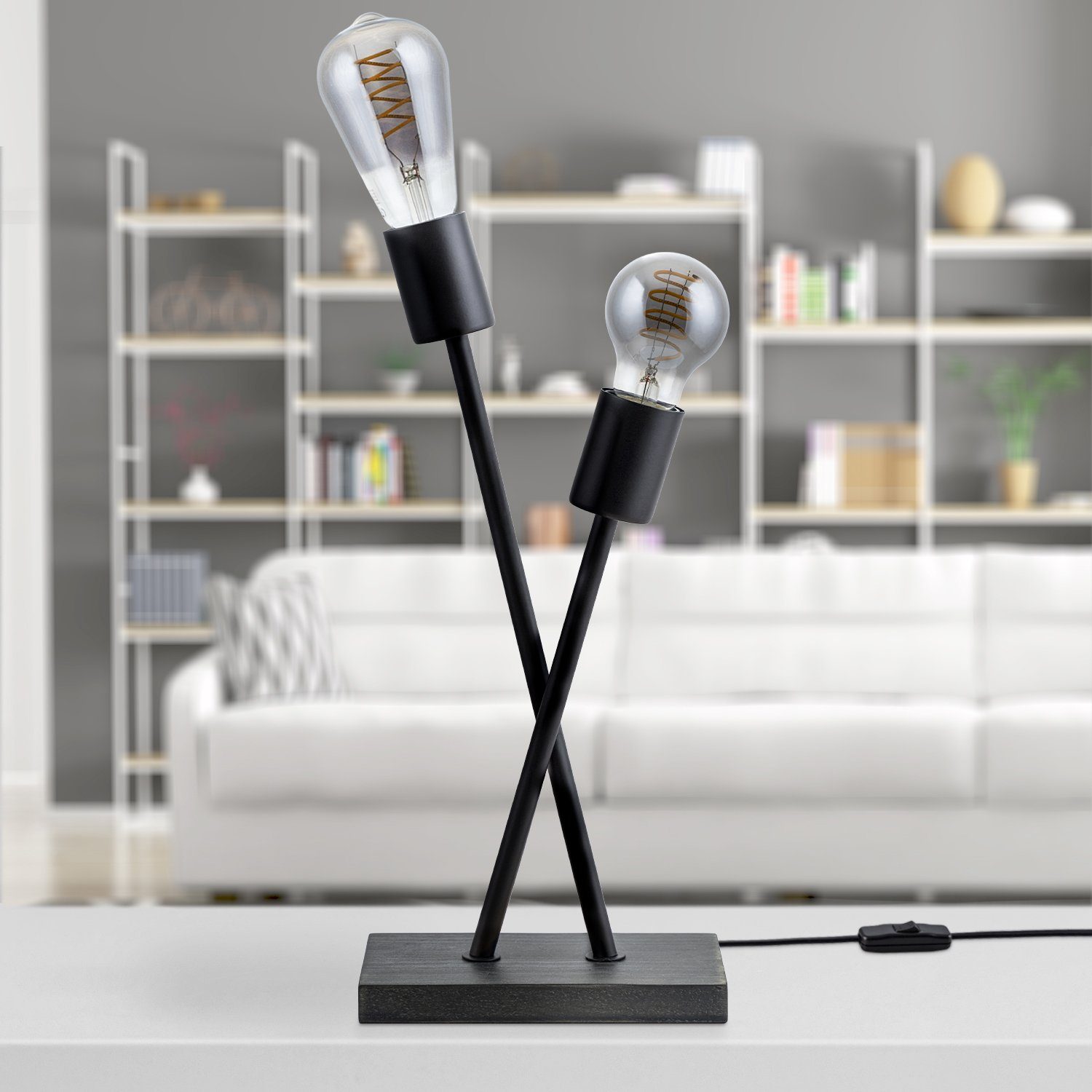 Paco Home Tischleuchte IKS, ohne Leuchtmittel, Stehlampe LED Lampe Wohnzimm günstig online kaufen