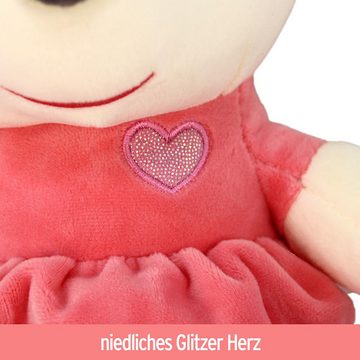 BEMIRO Tierkuscheltier Stofftier Maus mit Kleid rosa - ca. 33 cm