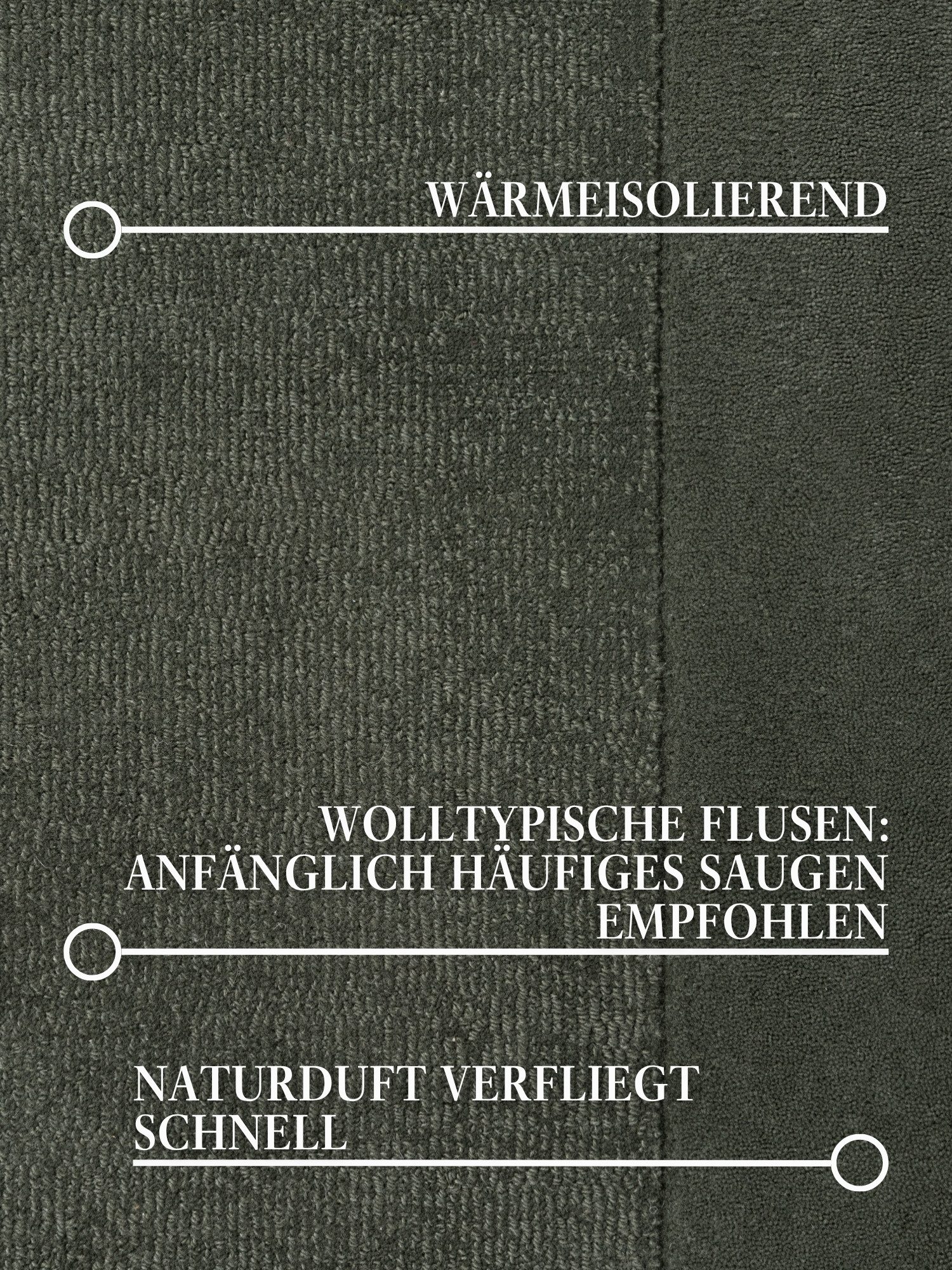 Villeroy & Boch Teppich Wollteppich Kivi, rechteckig, Höhe: 17 mm, Handgewebt, Wolle, Bordüre, Einfarbig, Läufer, Wohnzimmer, Modern – Bild 3 von 5