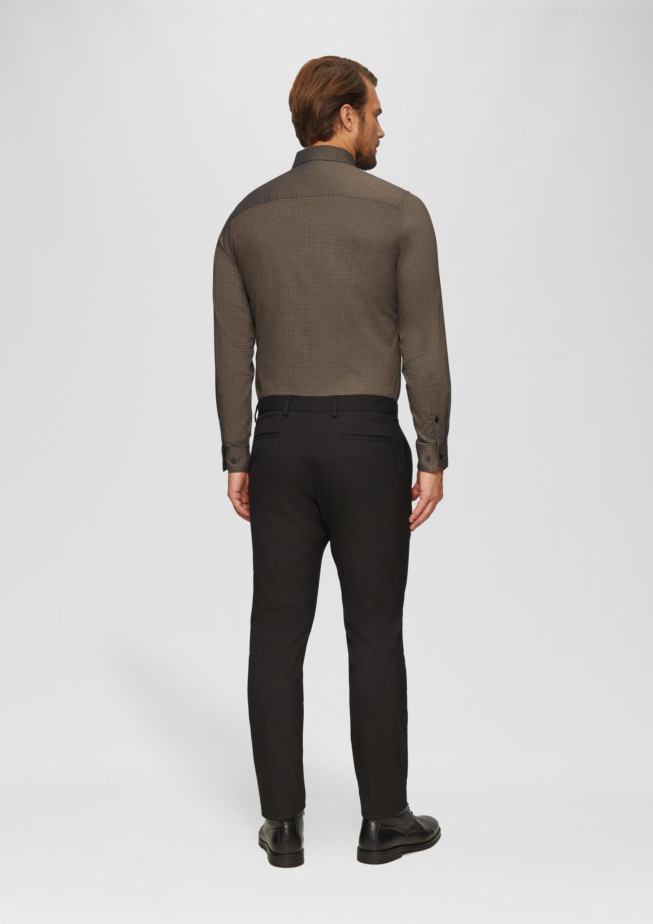 s.Oliver Langarmhemd Hemd Tailored Fit: Hemd mit Hahnentrittmuster