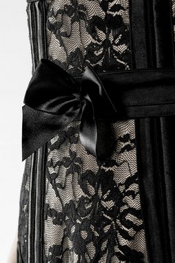 Grey Velvet Corsage Corsage mit Strapse schwarz + BH + String Reizwäsche Set mit Blumenmus (Set)