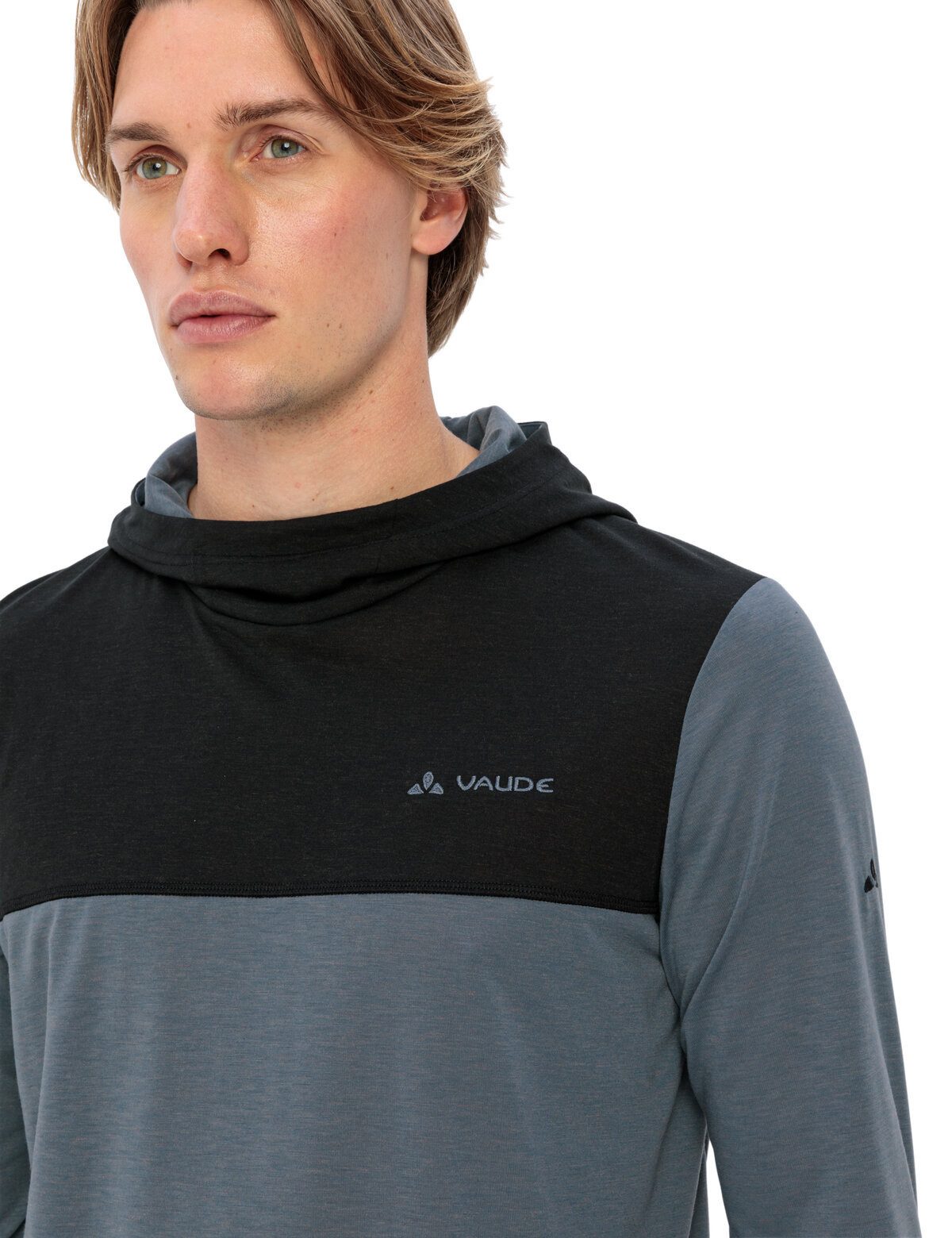 VAUDE Rundhalspullover Men's Qimsa Hoody (1-tlg) Herren Langarmshirt mit Kapuze fürs Mountainbike